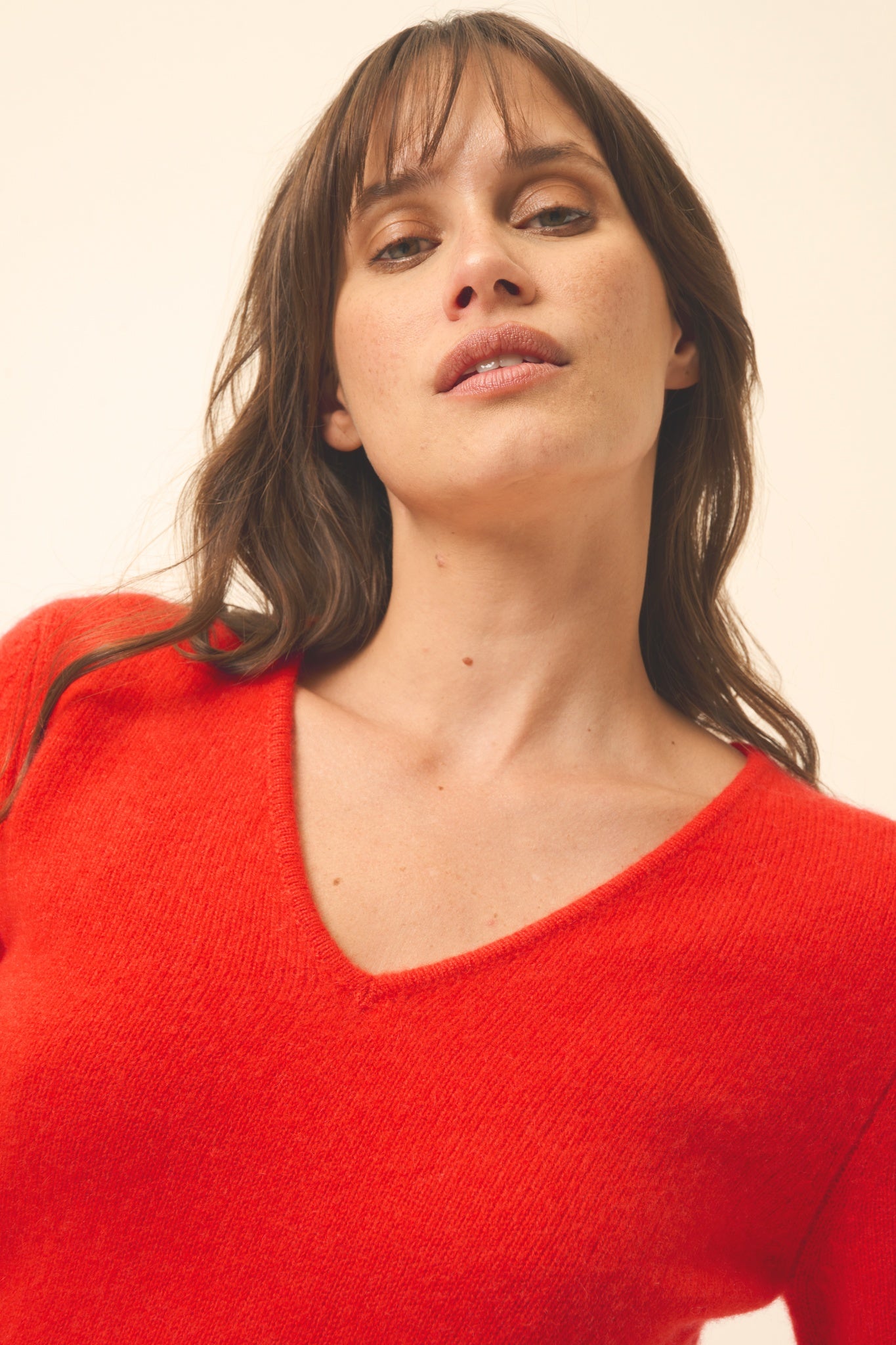 ABBY v-neck sweater tomato