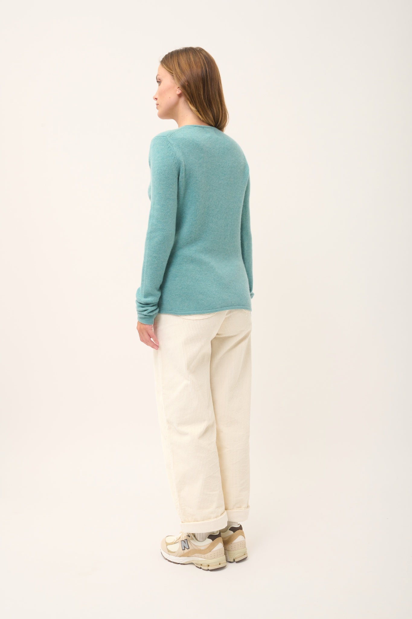 ABBY v-neck sweater mottled green