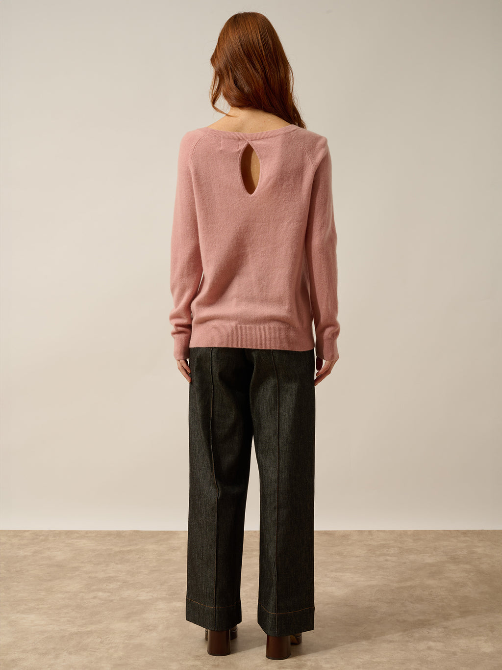 ABIGAIL pull col bateau goutte dos bois de rose