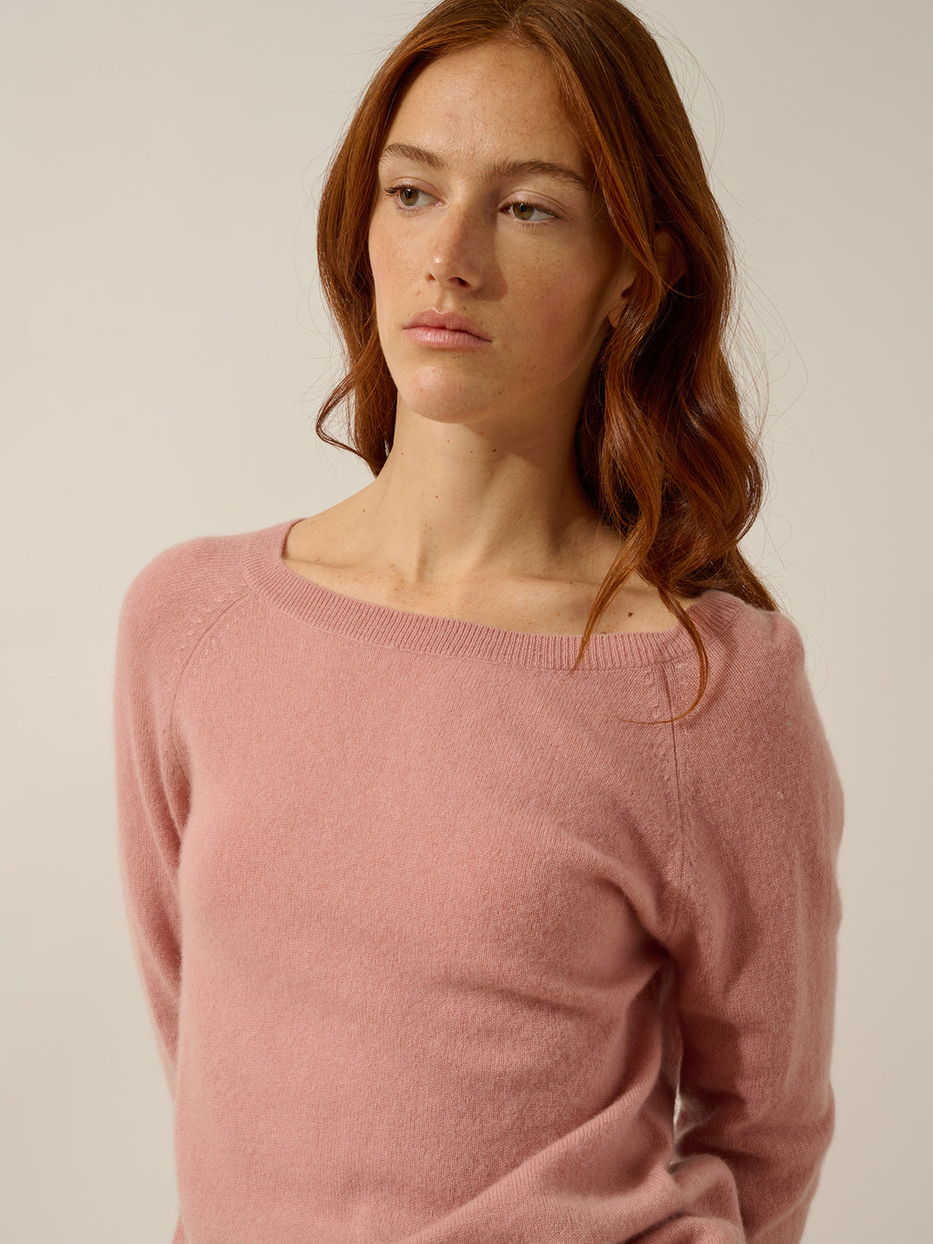 ABIGAIL pull col bateau goutte dos bois de rose