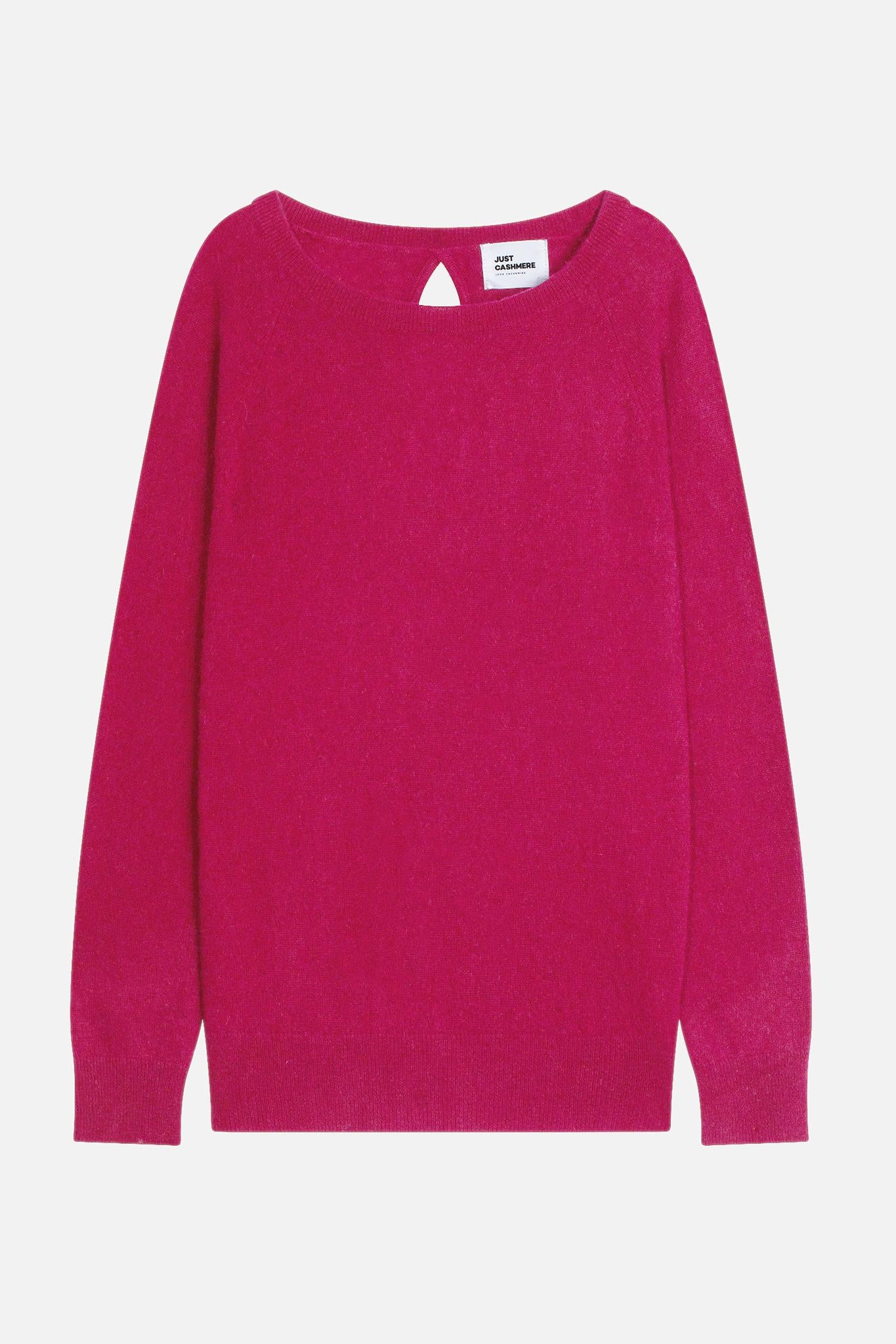 ABIGAIL pull col bateau goutte dos fuchsia