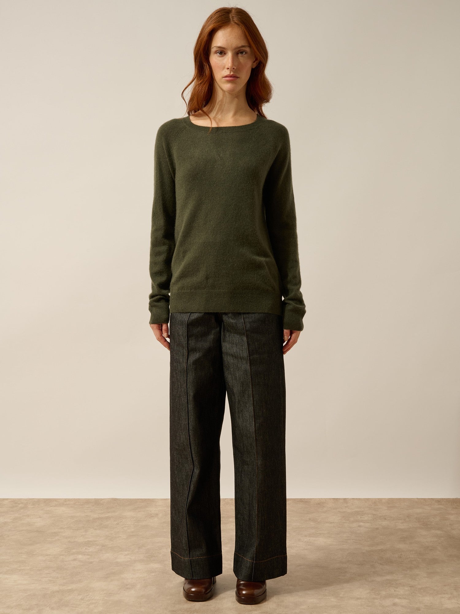 abigail pull col bateau goutte dos kaki