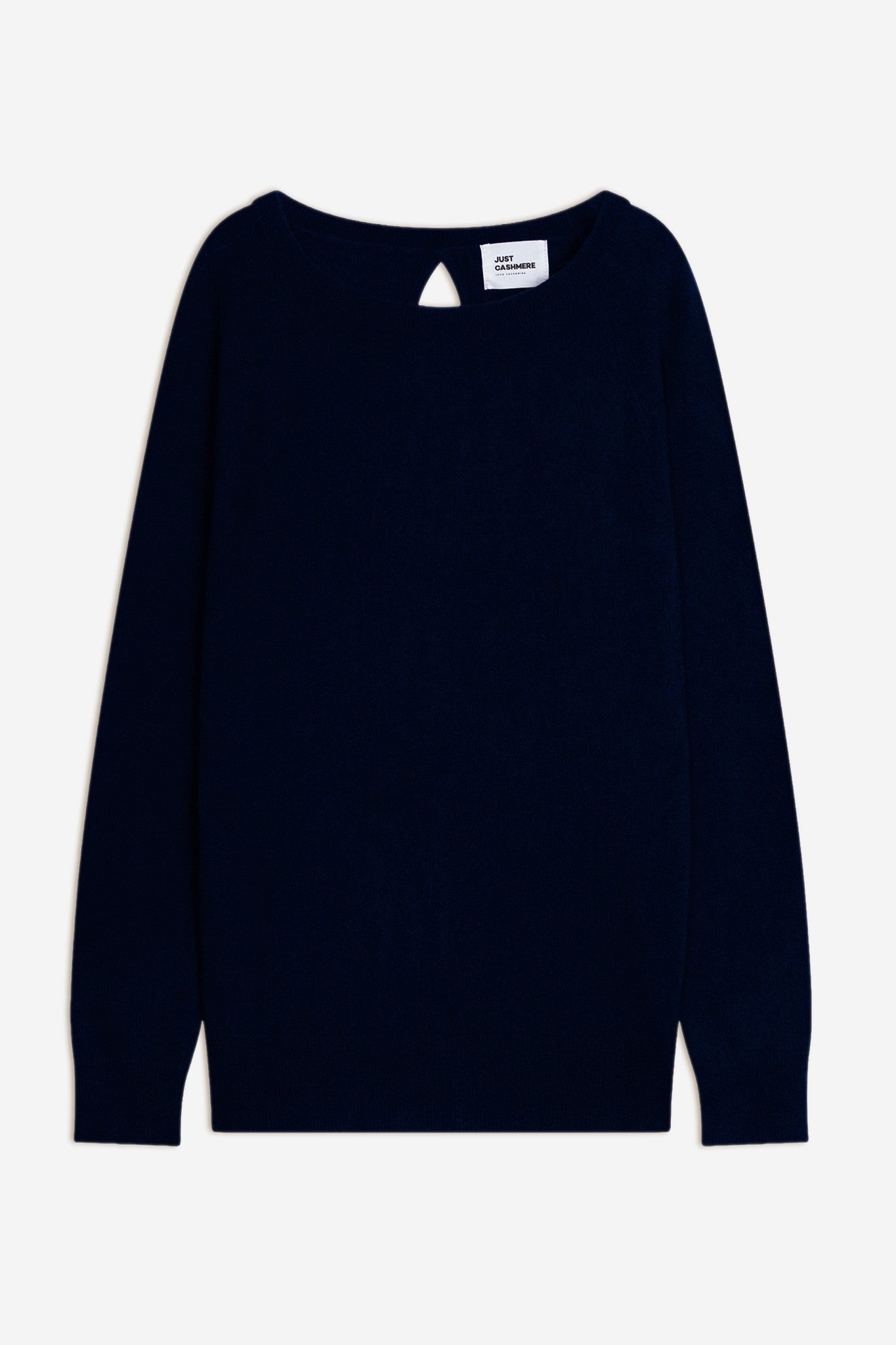 abigail pull col bateau goutte dos navy