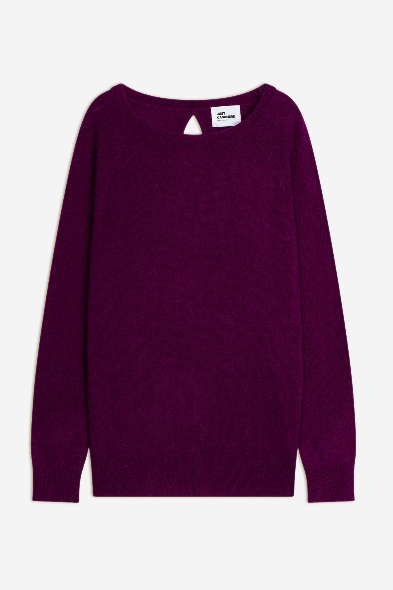 abigail pull col bateau goutte dos prune