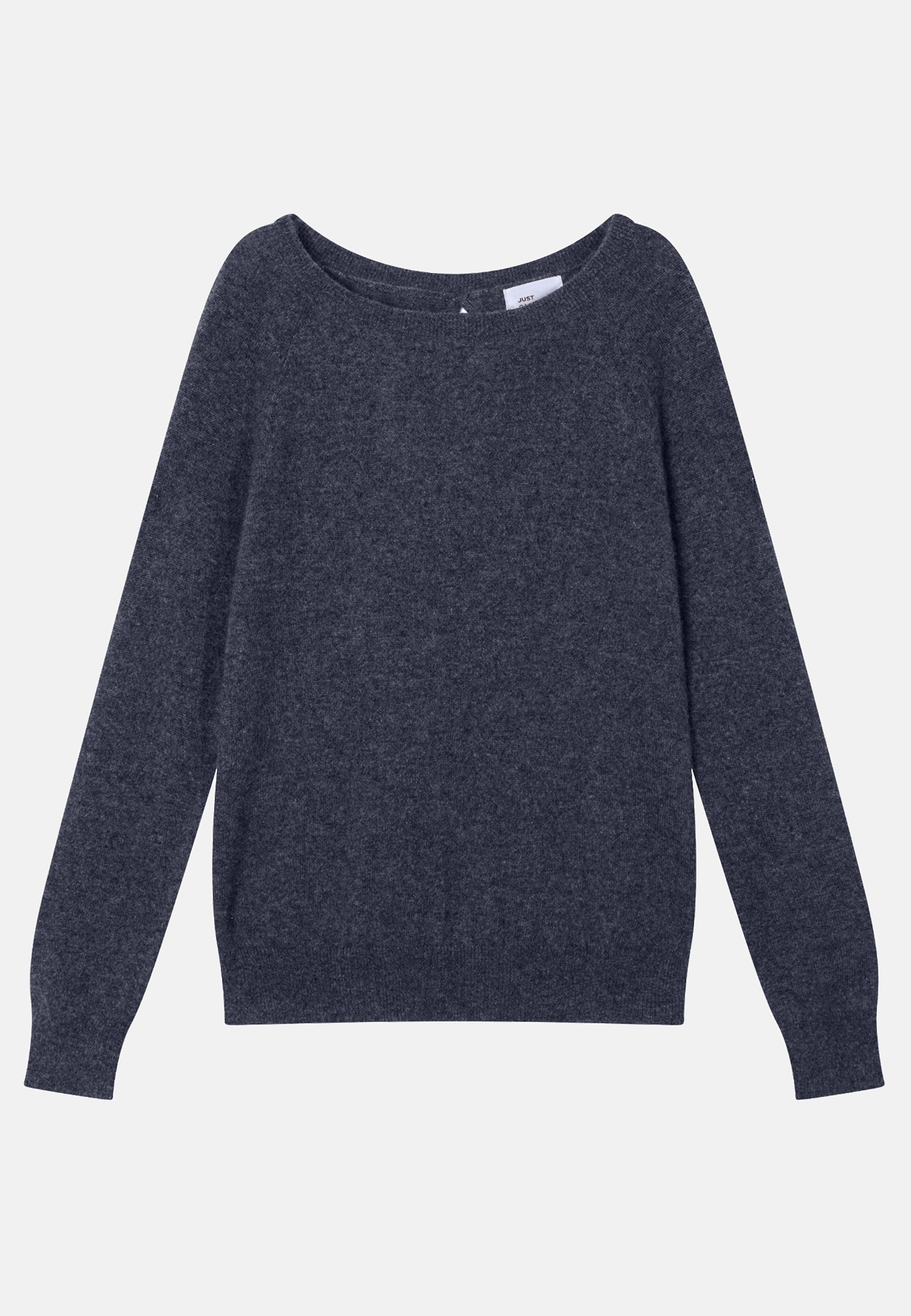 ABIGAIL pull col bateau goutte dos violet gris chiné