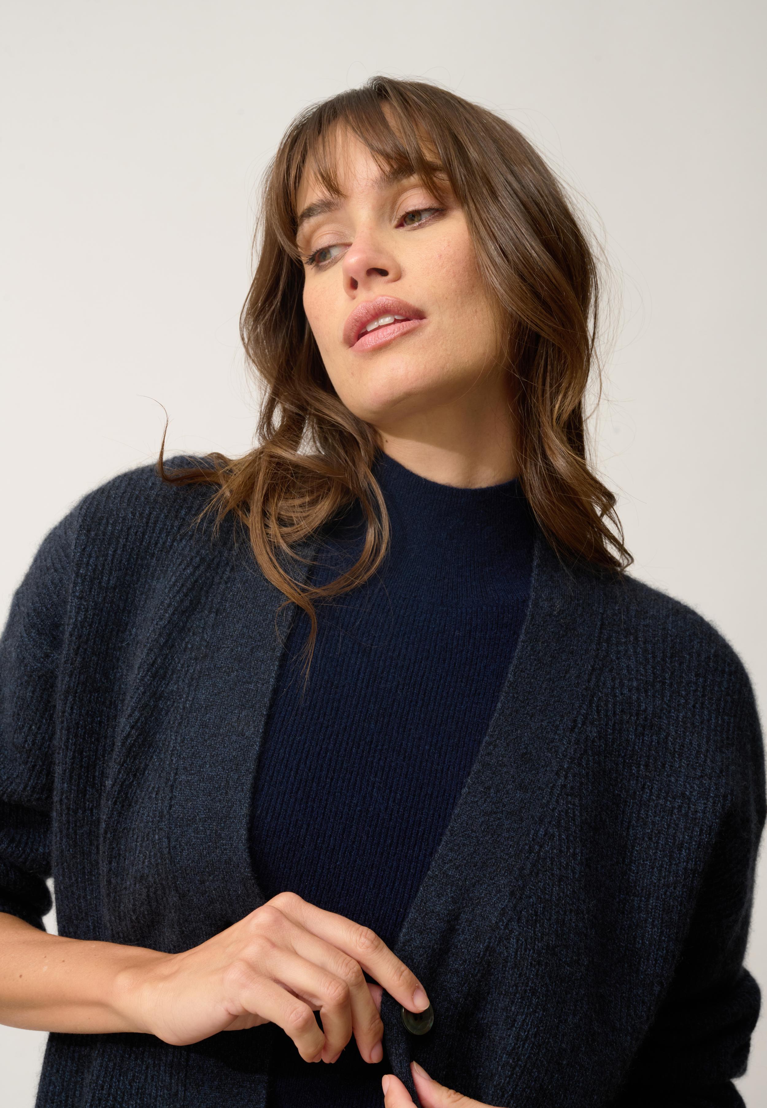 ADELE cardigan col v caviar