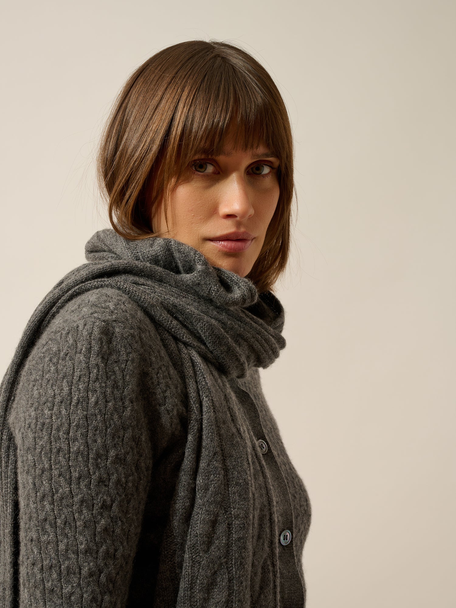 AELITH écharpe 4 fils anthracite chiné