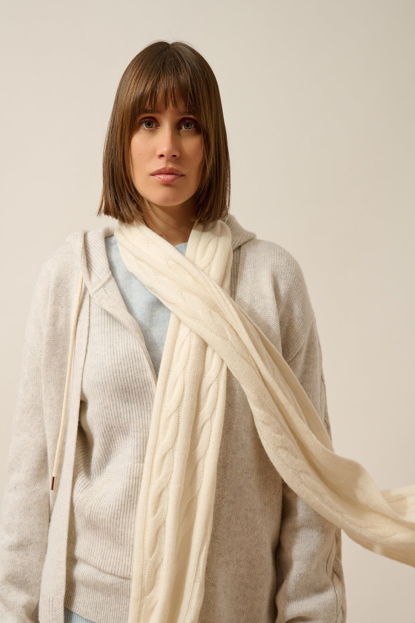 AELITH écharpe 4 fils ivoire