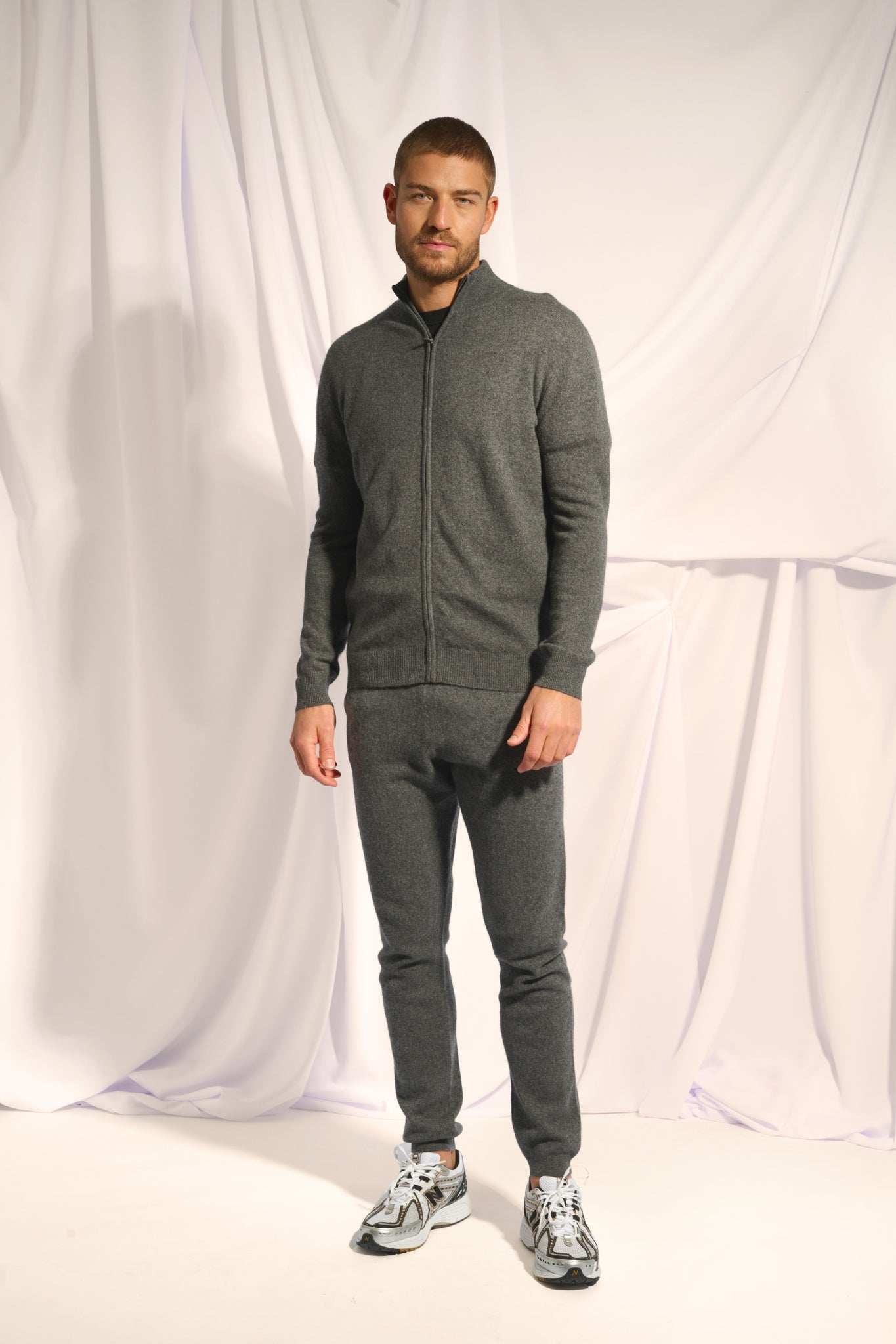 ALAN gilet col montant anthracite chiné