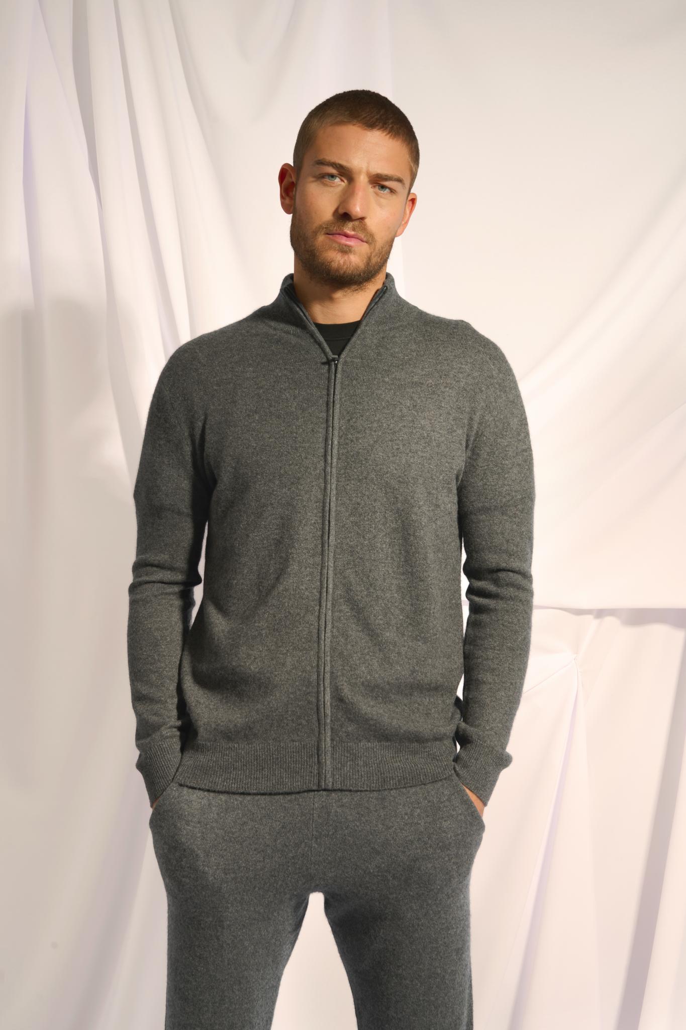 ALAN gilet col montant anthracite chiné