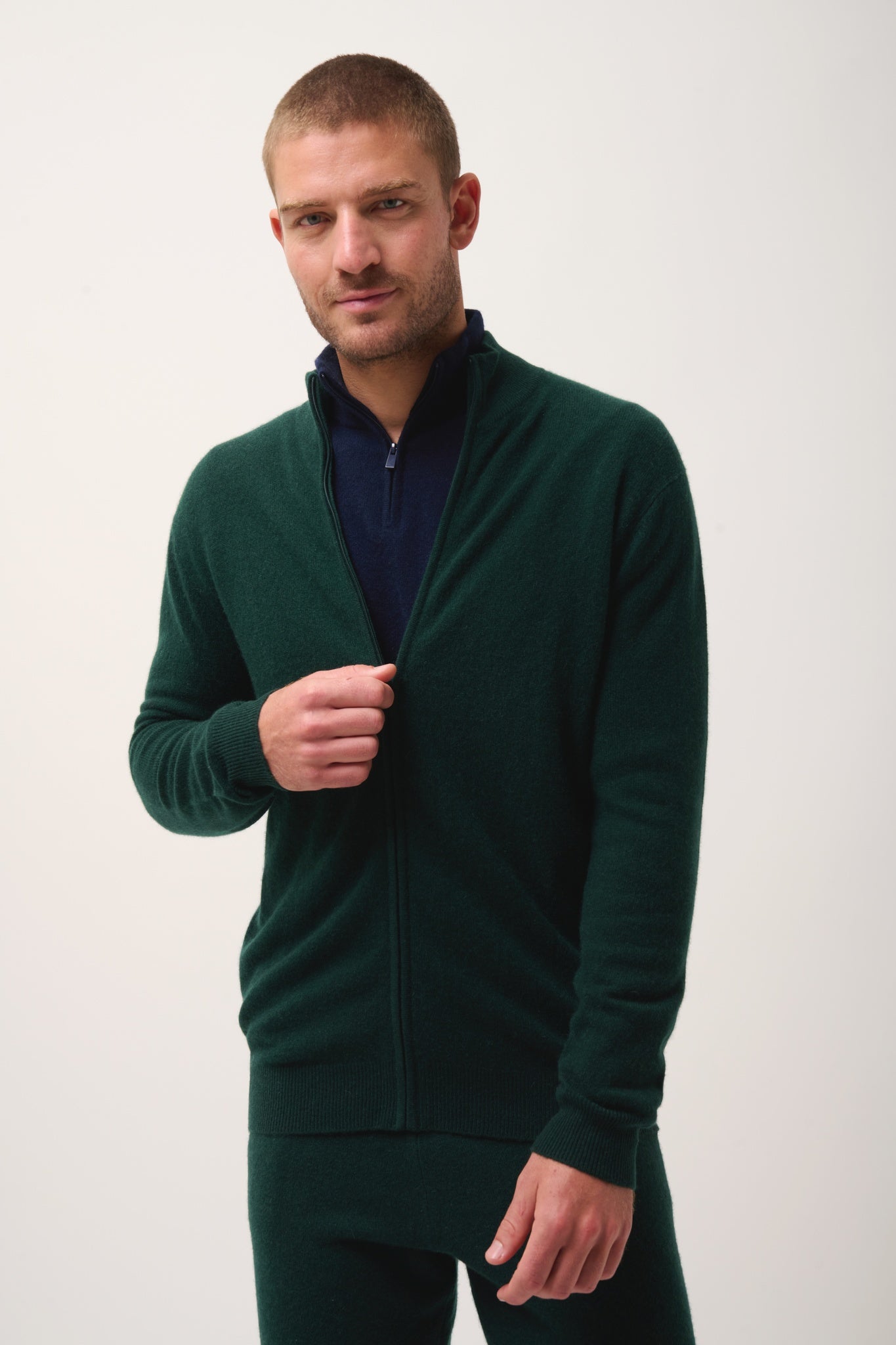 ALAN gilet col montant cyprès