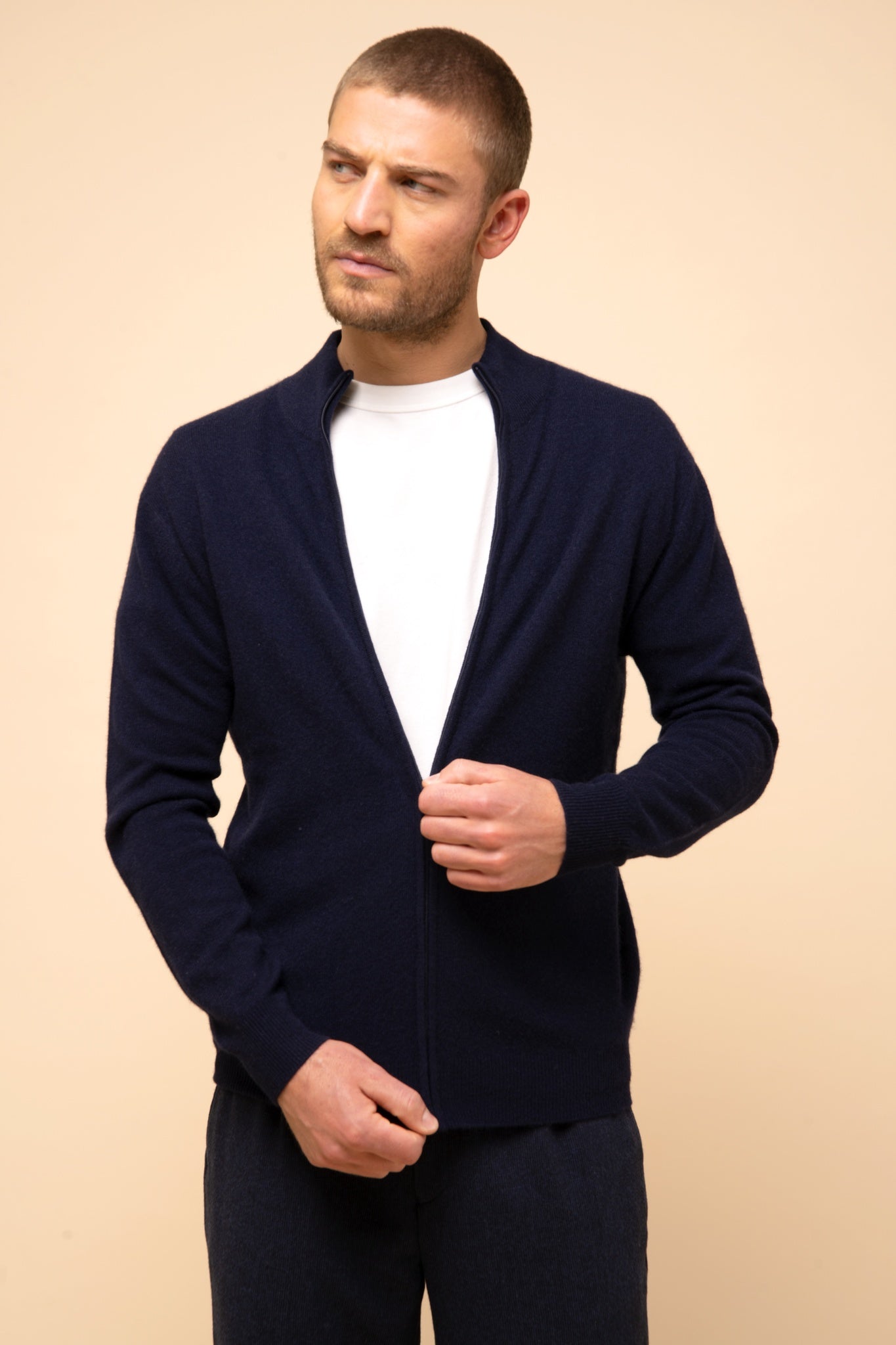 ALAN gilet col montant navy