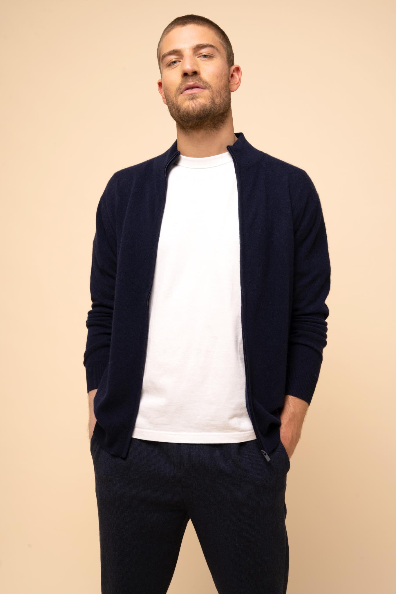 ALAN gilet col montant navy