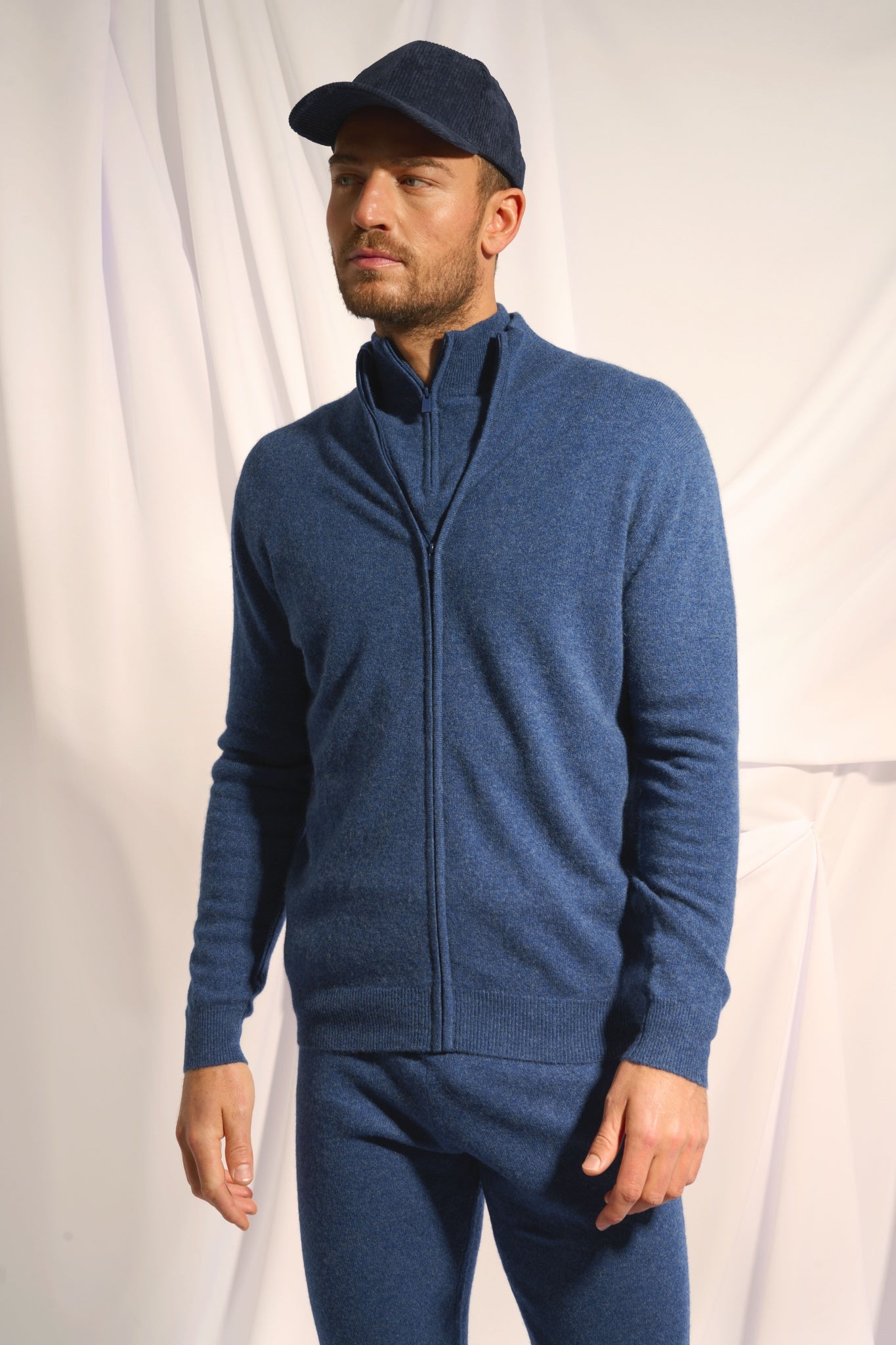 ALAN gilet col montant ocean chiné