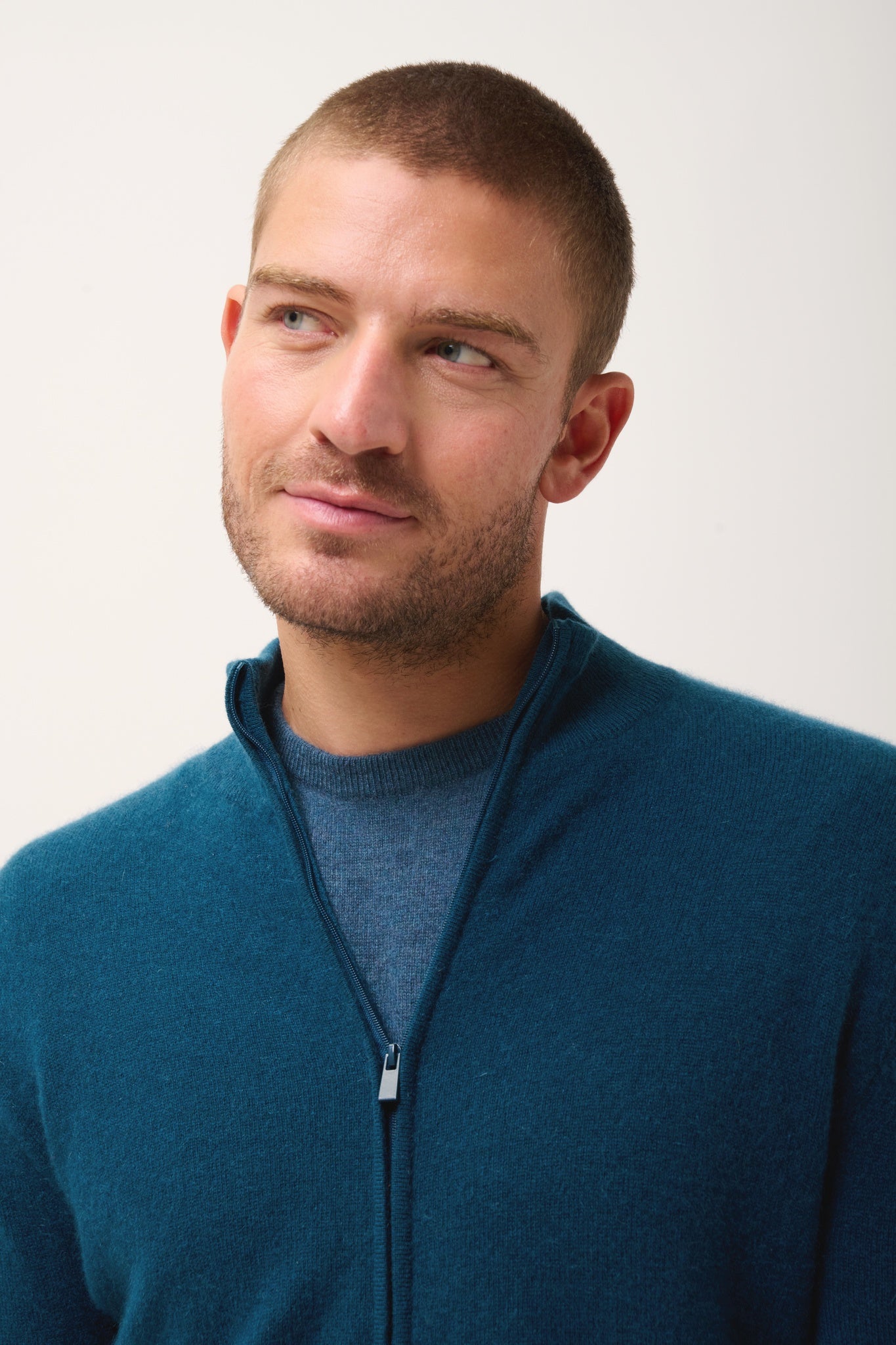 ALAN high neck cardigan duck green