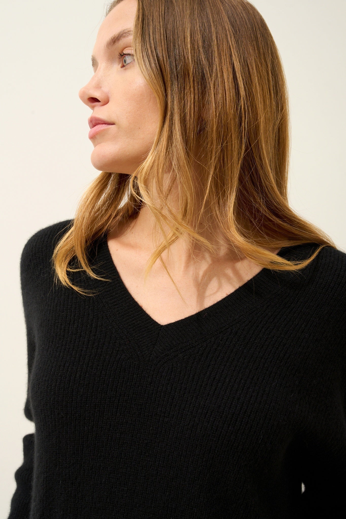 ALENIA pull col v noir