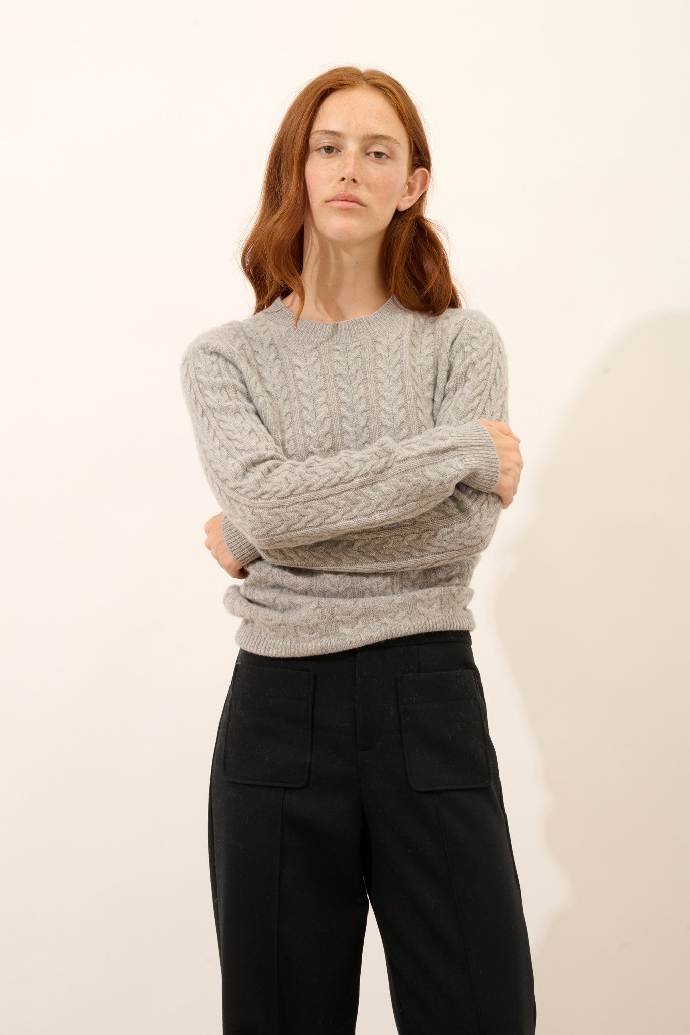 alice pull col rond 4 fils nuage chiné 100% cachemire