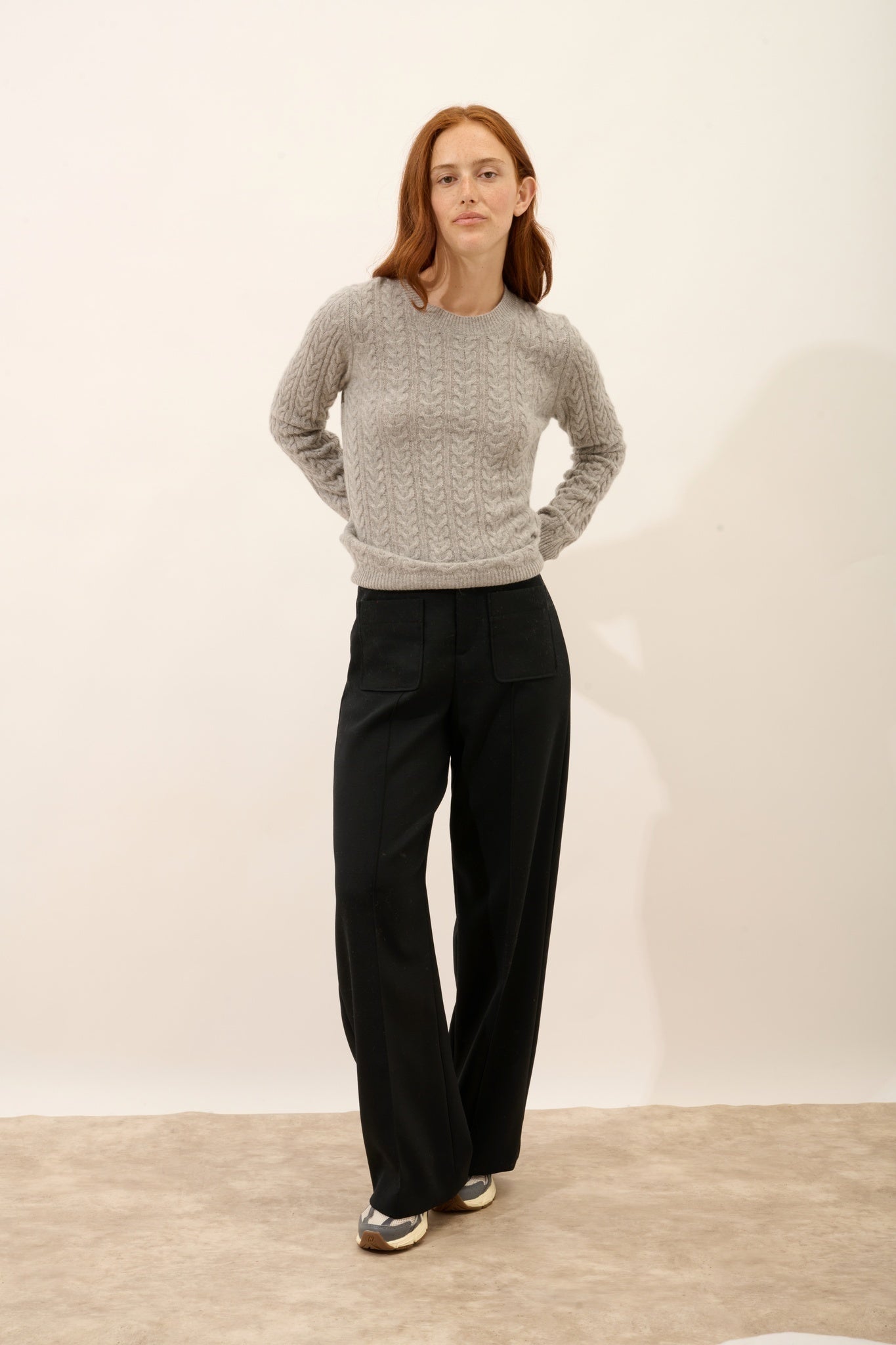 ALICE pull col rond 4 fils nuage chiné