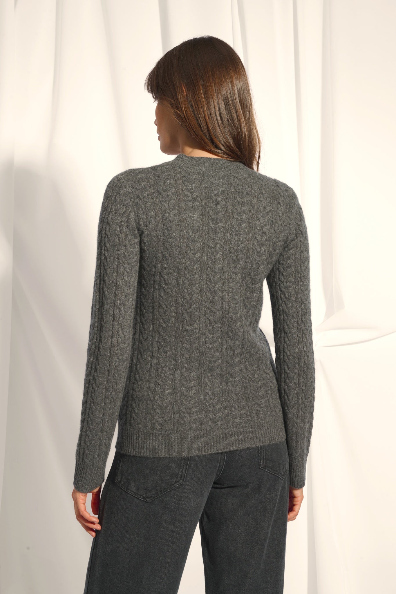 ALICE round-neck sweater anthracite mottled