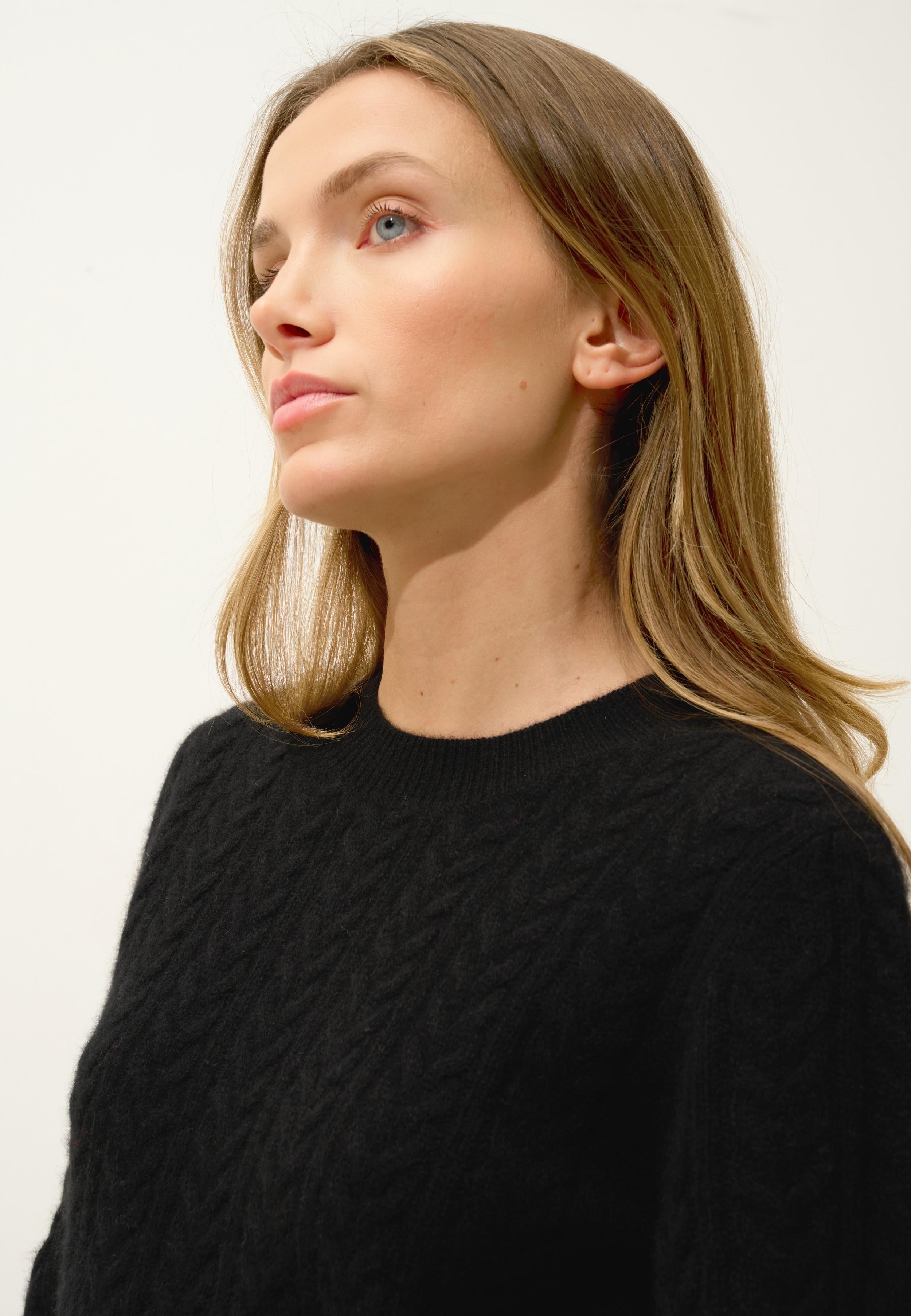 ALICE pull col rond noir