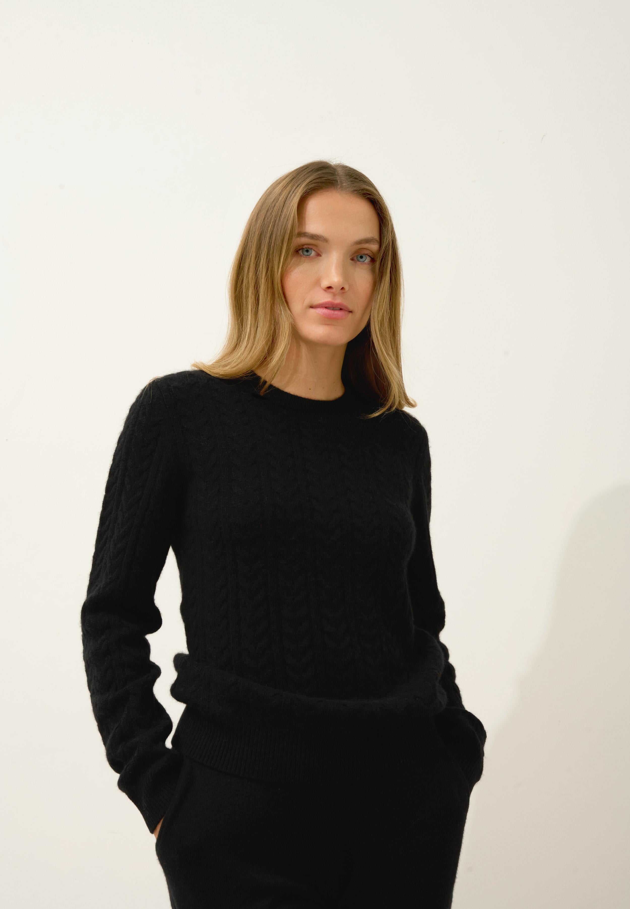 ALICE pull col rond noir