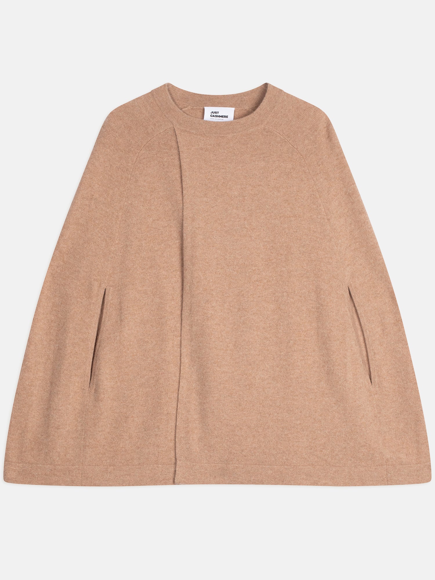 ALLOA round neck cape in heathered camel