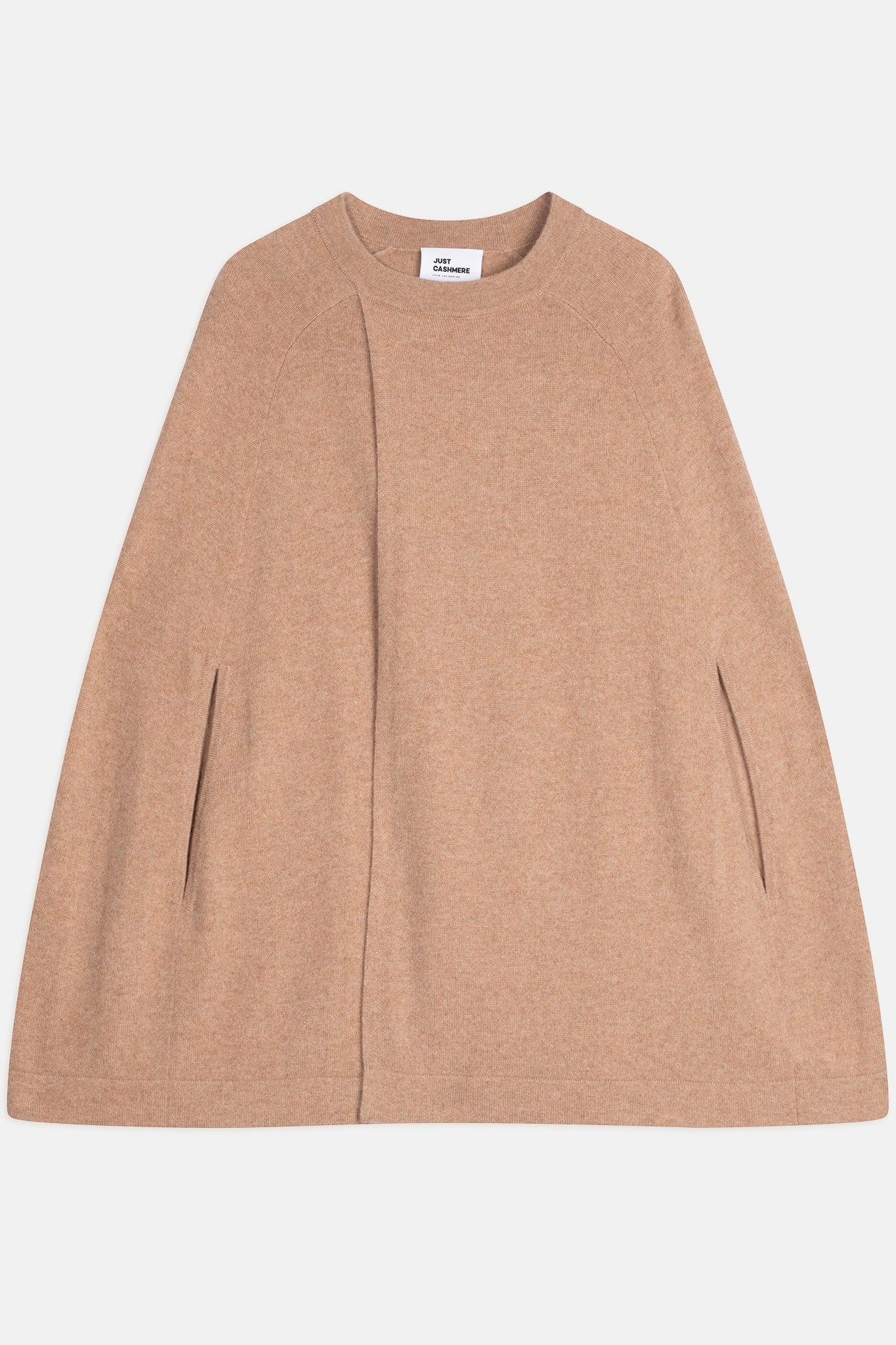 ALLOA round neck cape in heathered camel