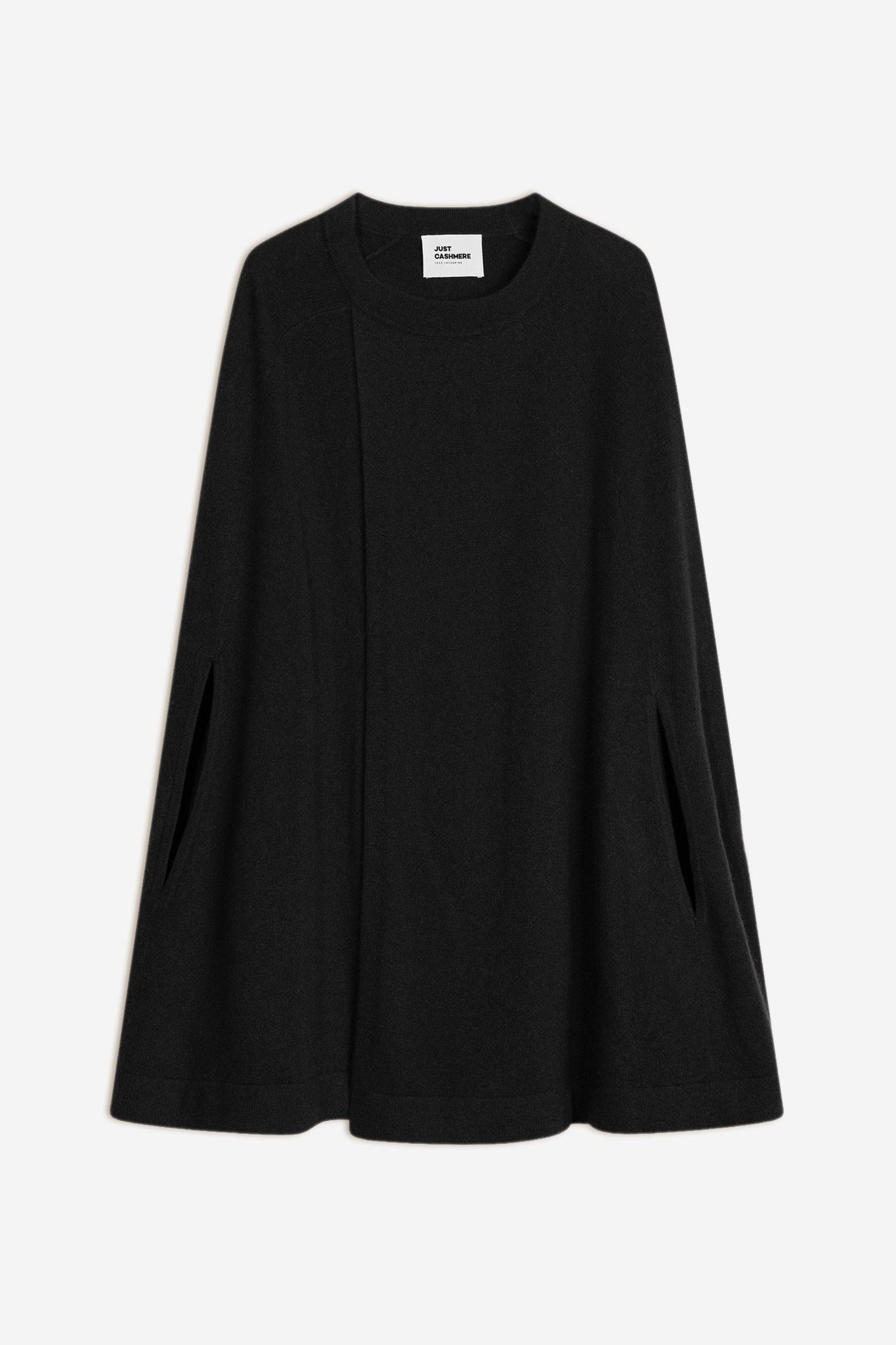 ALLOA open cape with round neckline, black