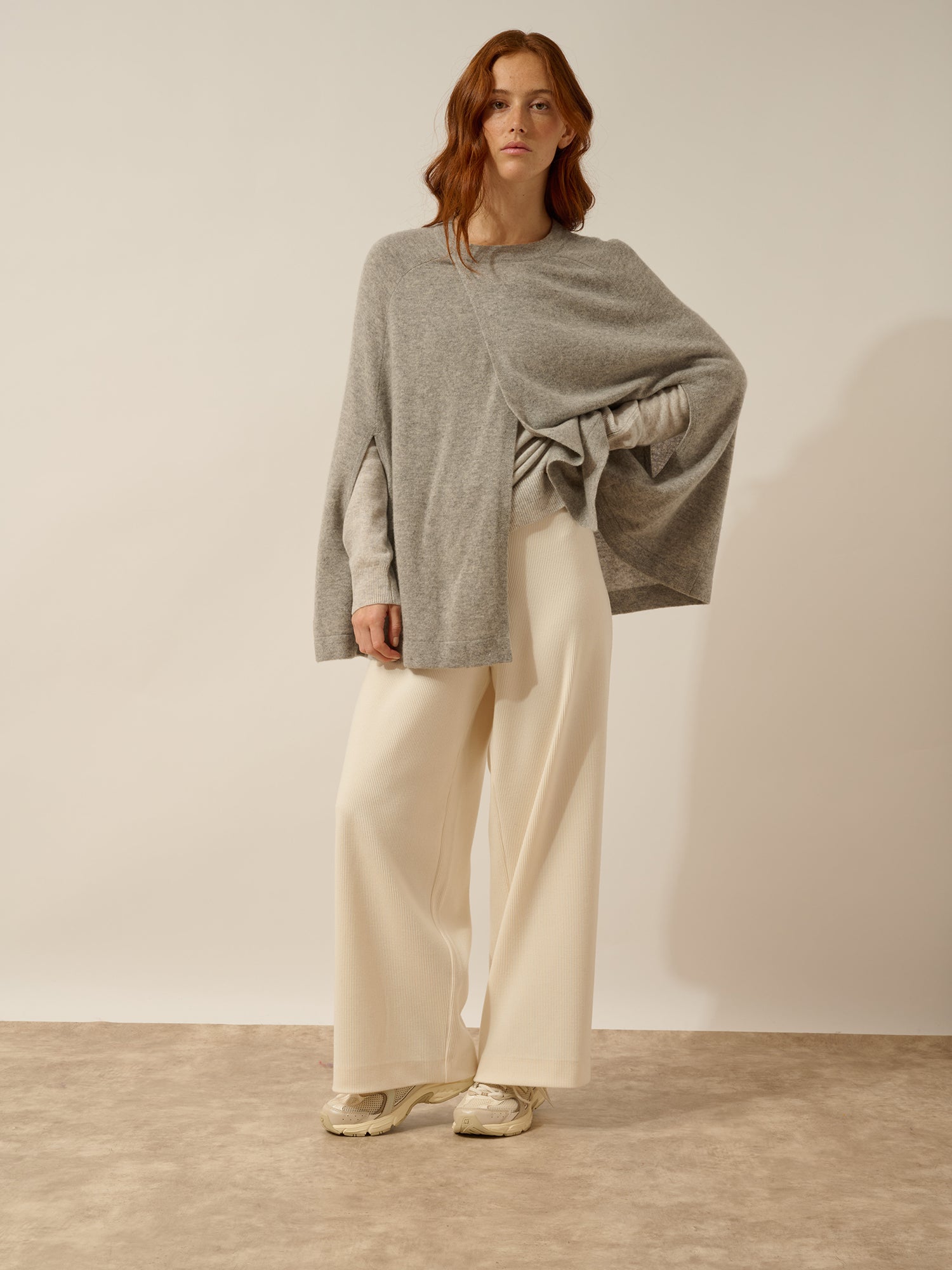 ALLOA cape ouverte col rond nuage chiné