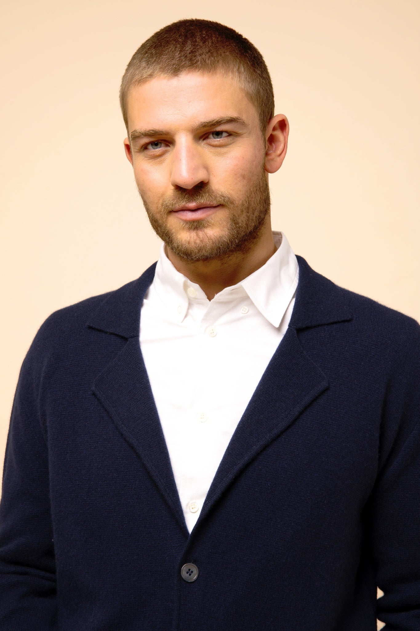 ALVAR veste col tailleur navy