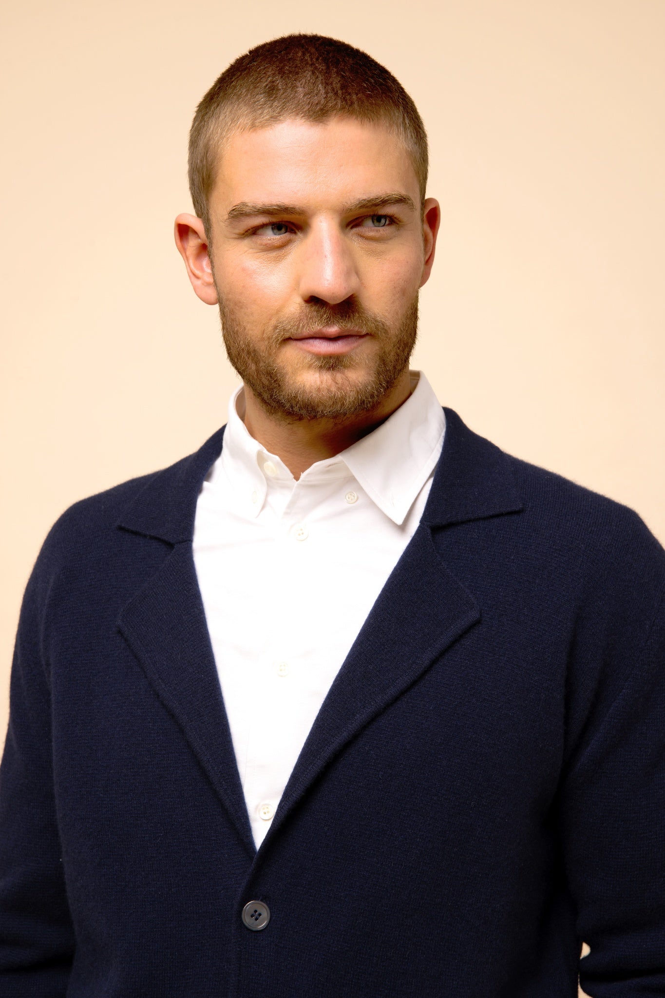 ALVAR veste col tailleur navy