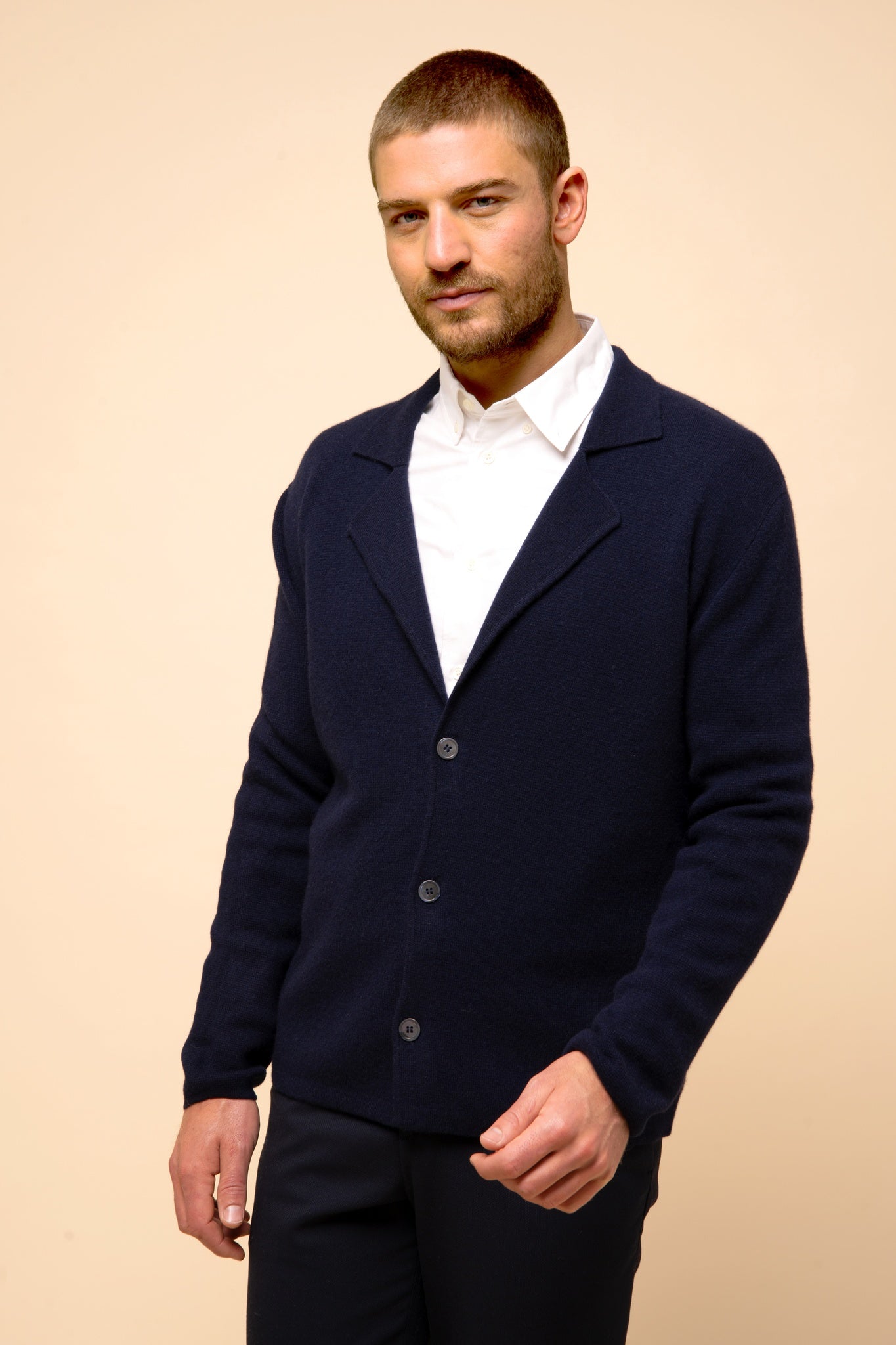 ALVAR veste col tailleur navy