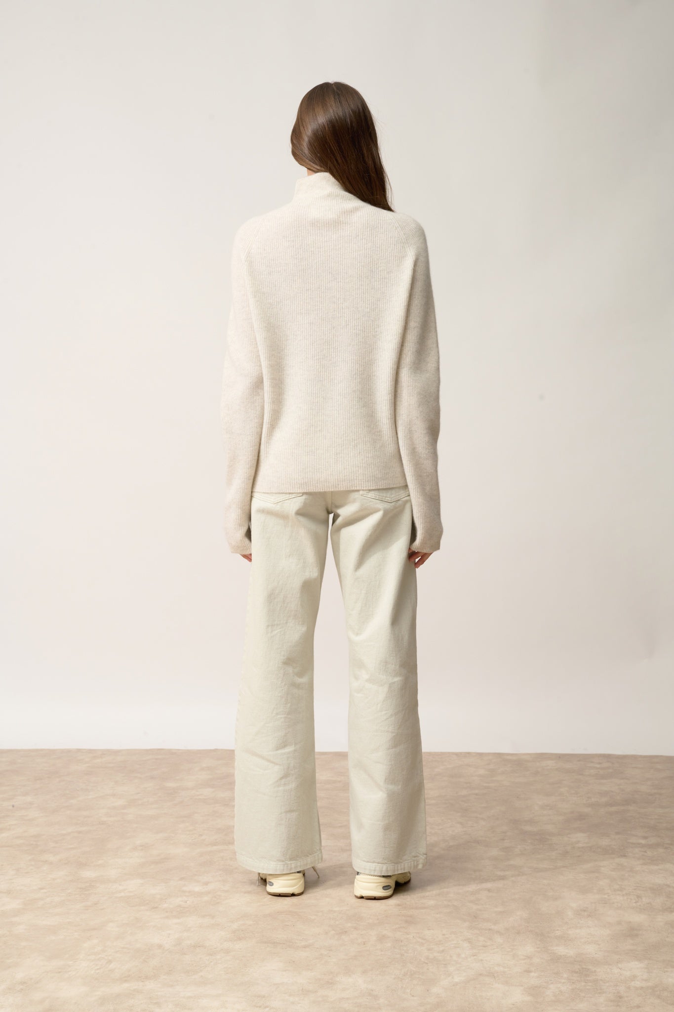 ALYSSA high-neck sweater pearl grey mottled