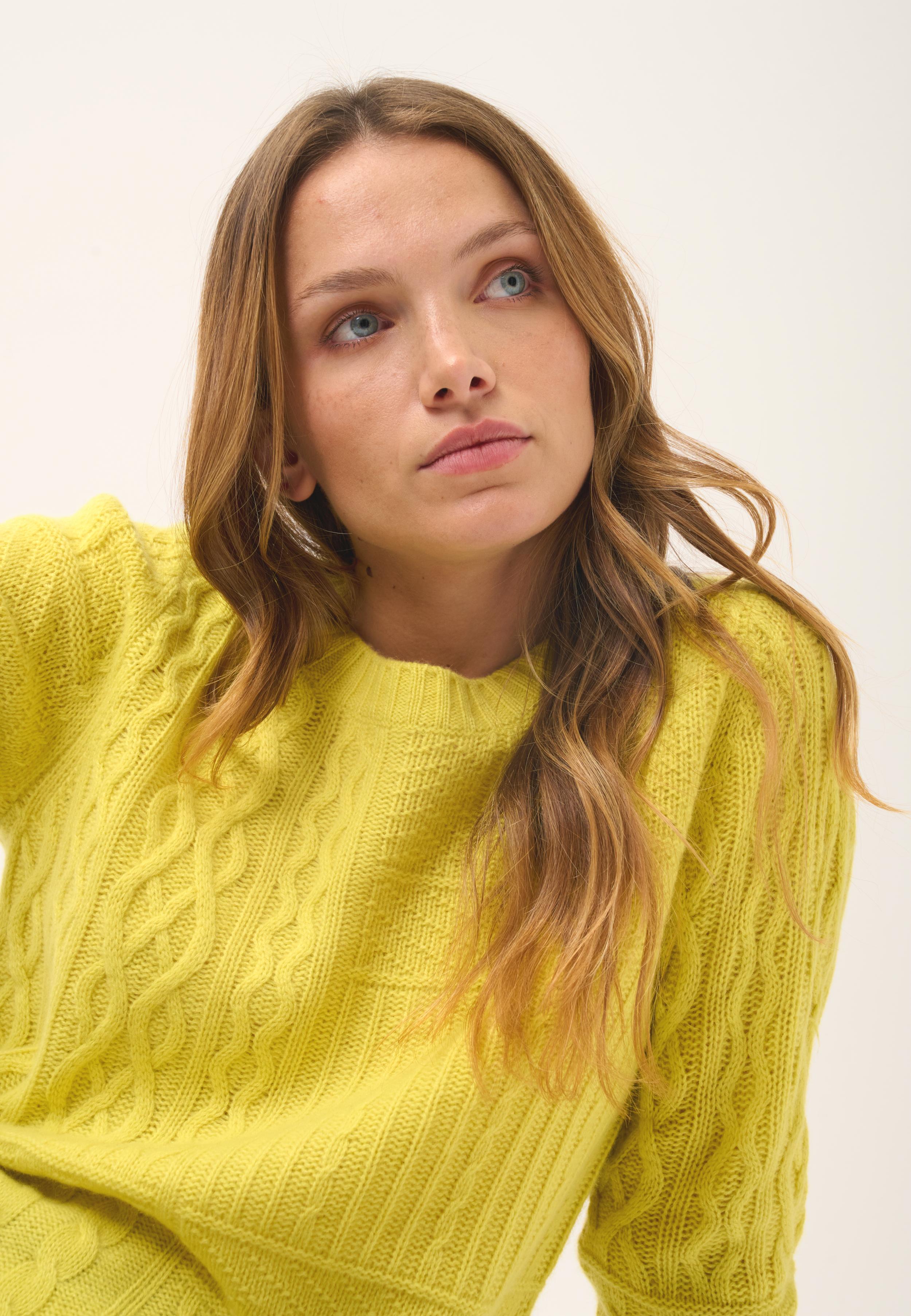 AMALA pull col rond citron