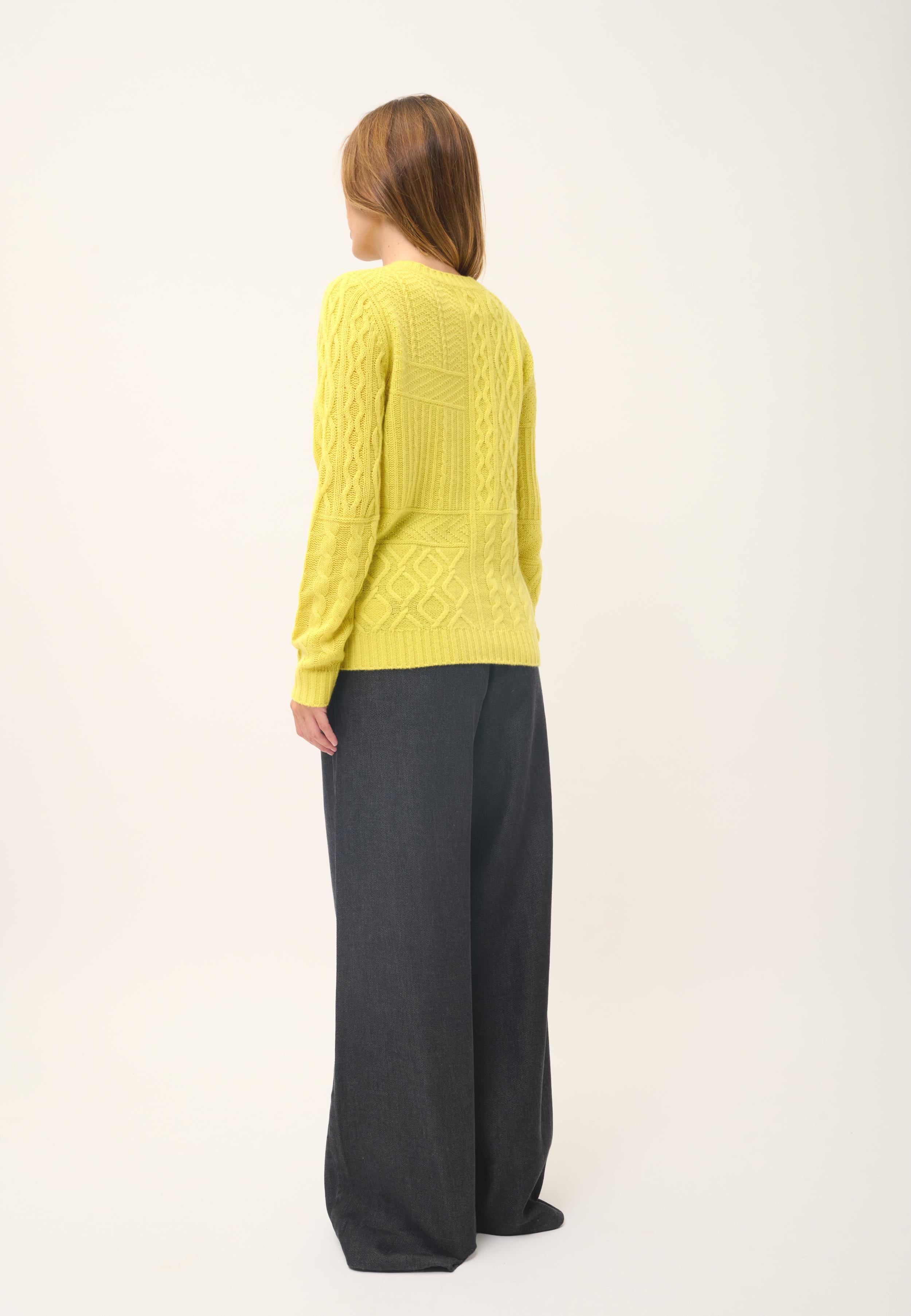 AMALA pull col rond citron