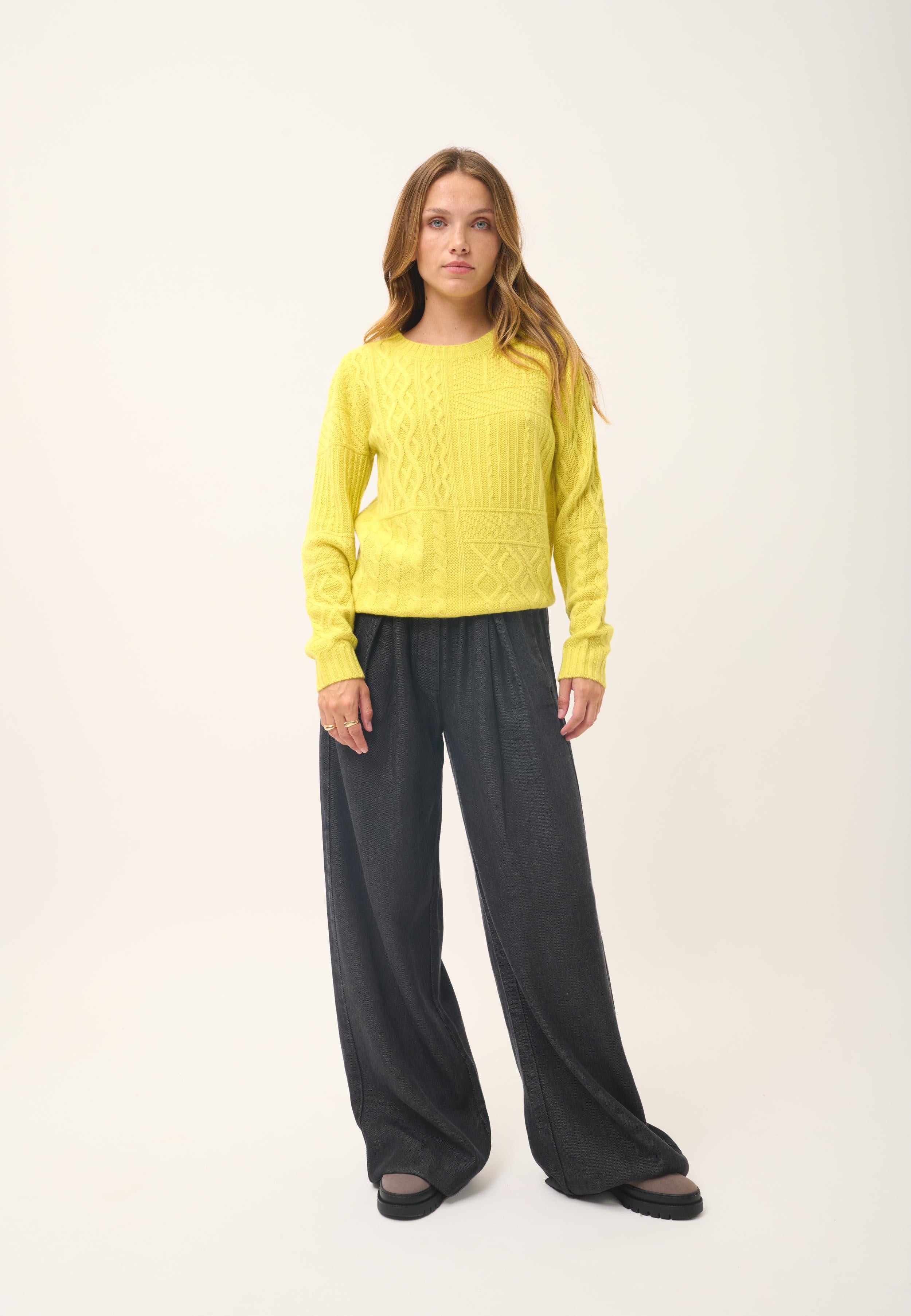 AMALA pull col rond citron