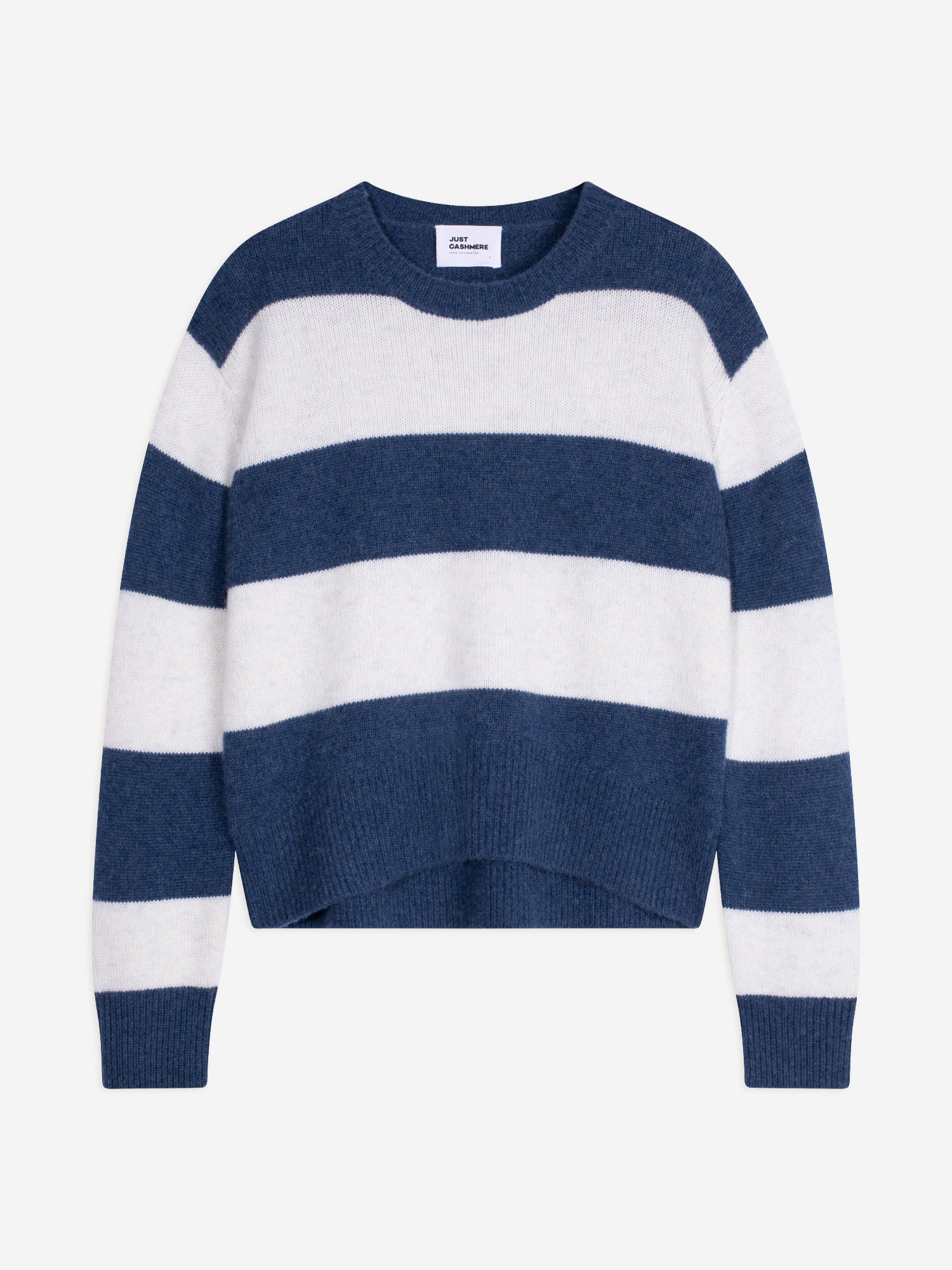 AMARANTE pull col rond 6 fils bi-color blanc chiné/ocean chiné