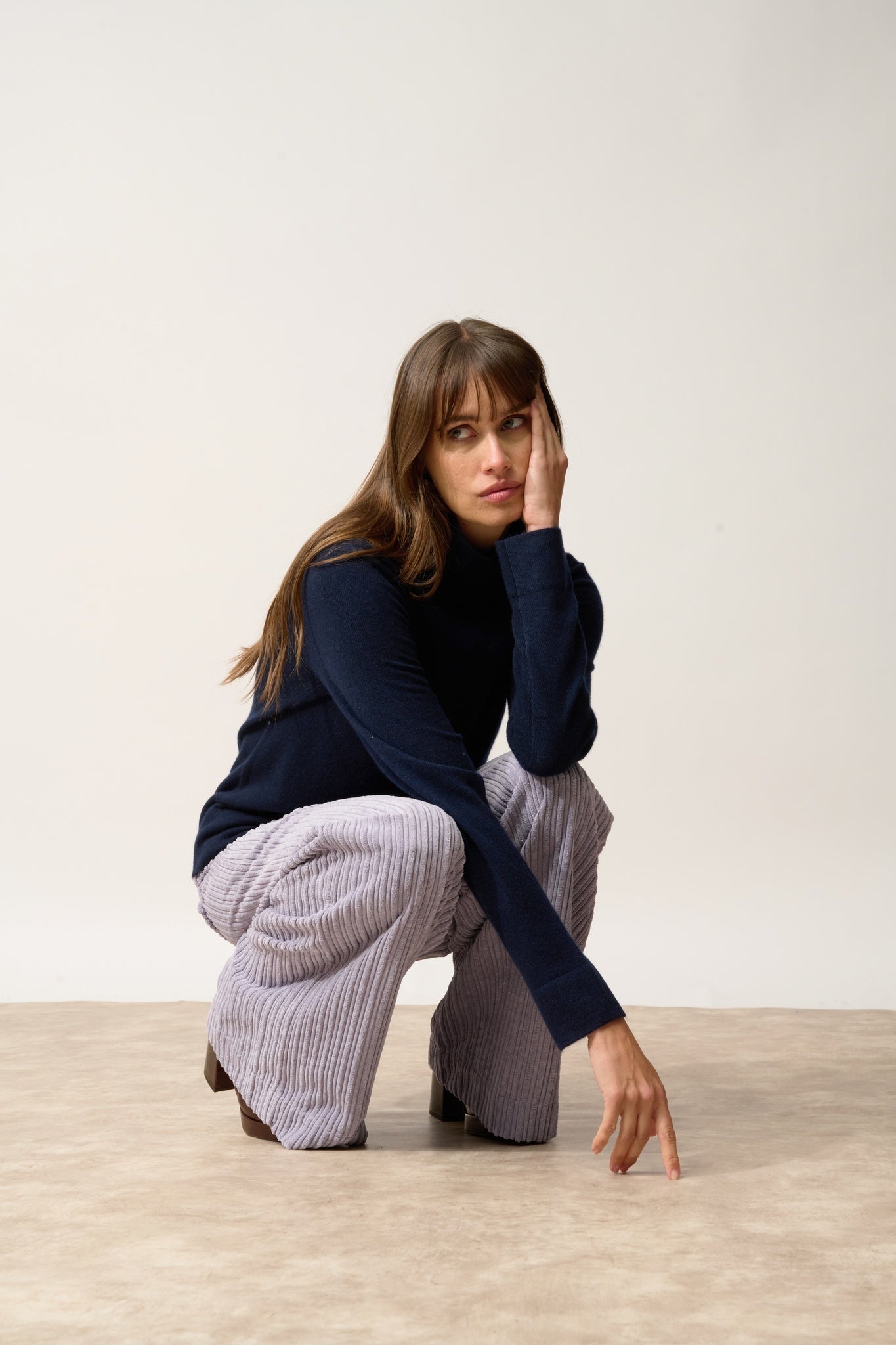 AMBRE high neck sweater navy