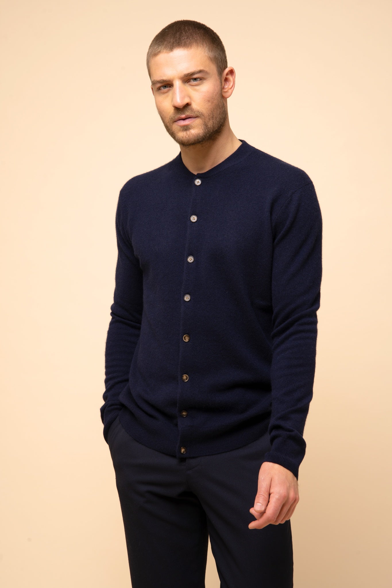 ANAIS cardigan col rond navy