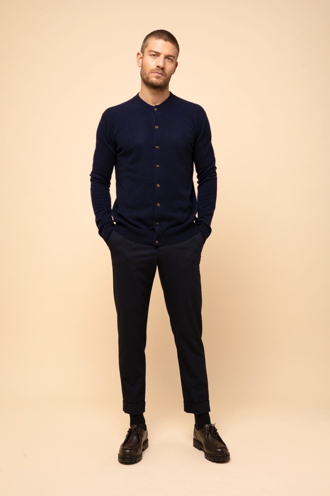 ANAIS cardigan col rond navy