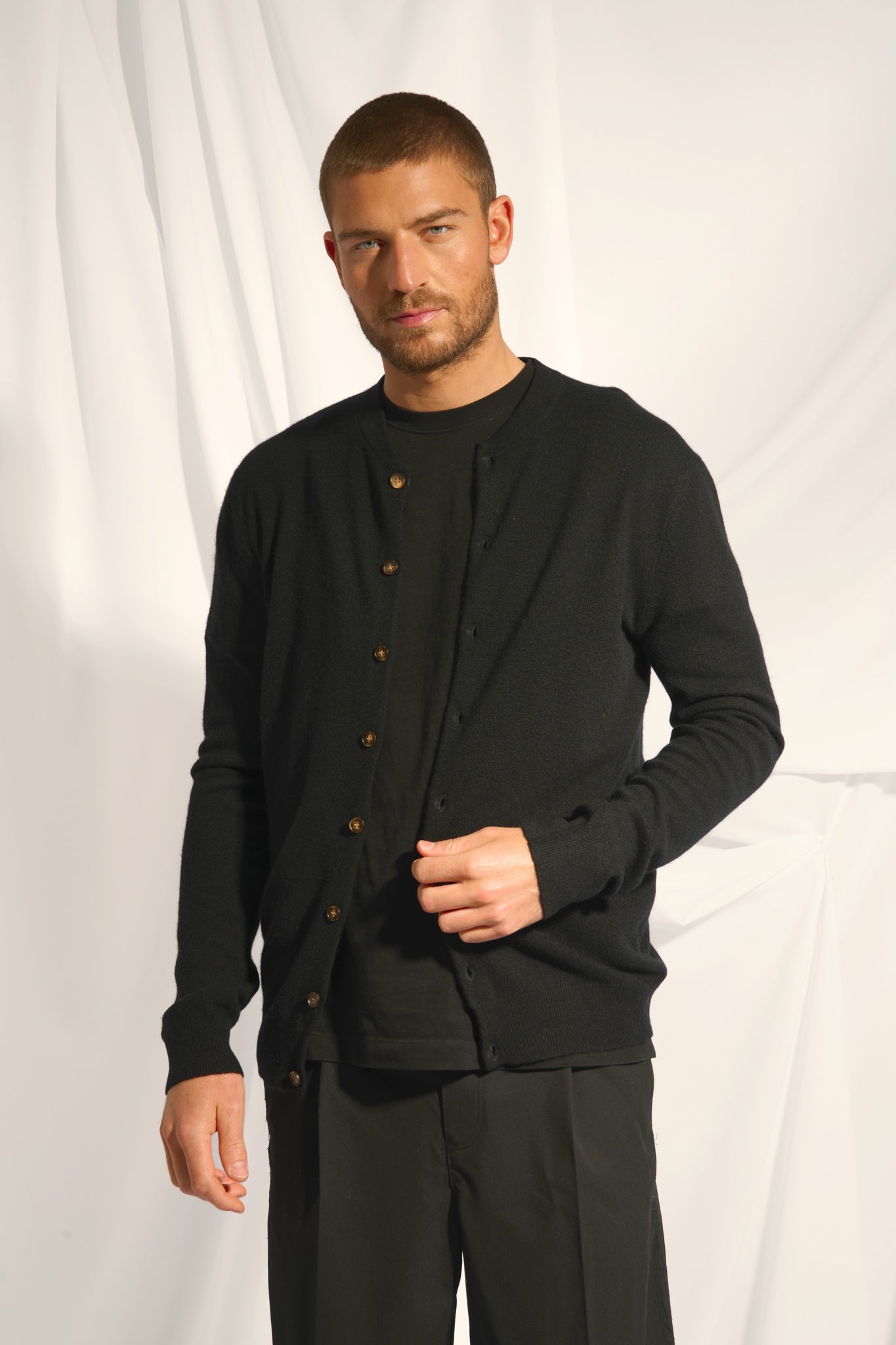 ANAIS cardigan col rond noir