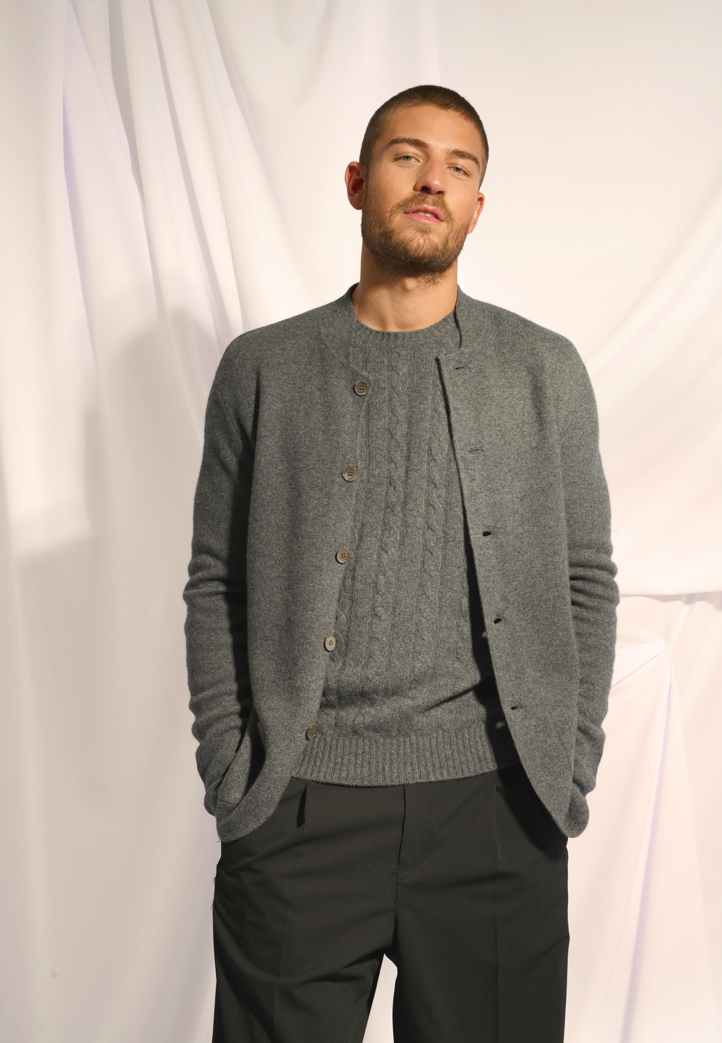 ANNA anthracite mottled collar jacket
