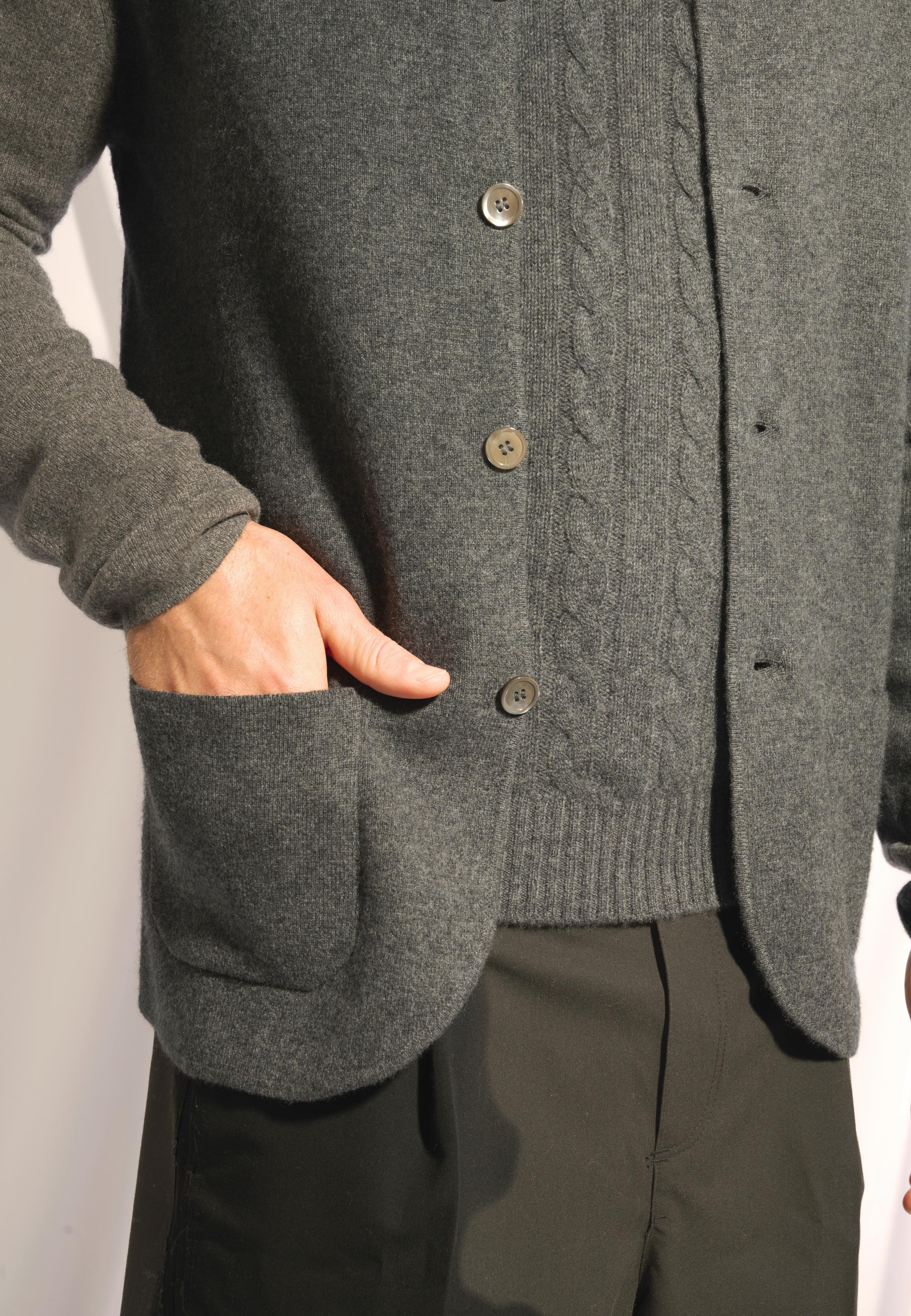 ANNA anthracite mottled collar jacket