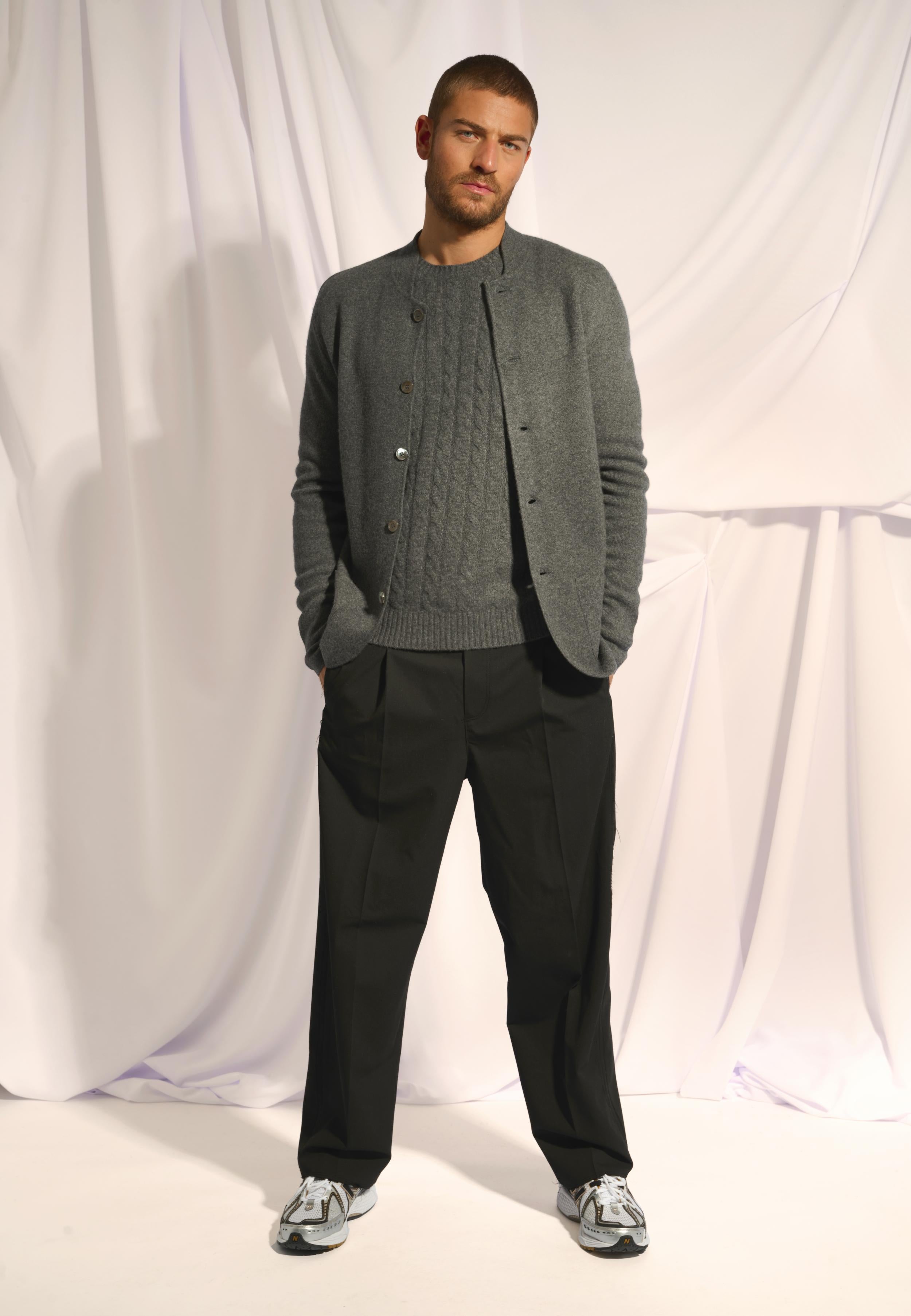 ANNA anthracite mottled collar jacket