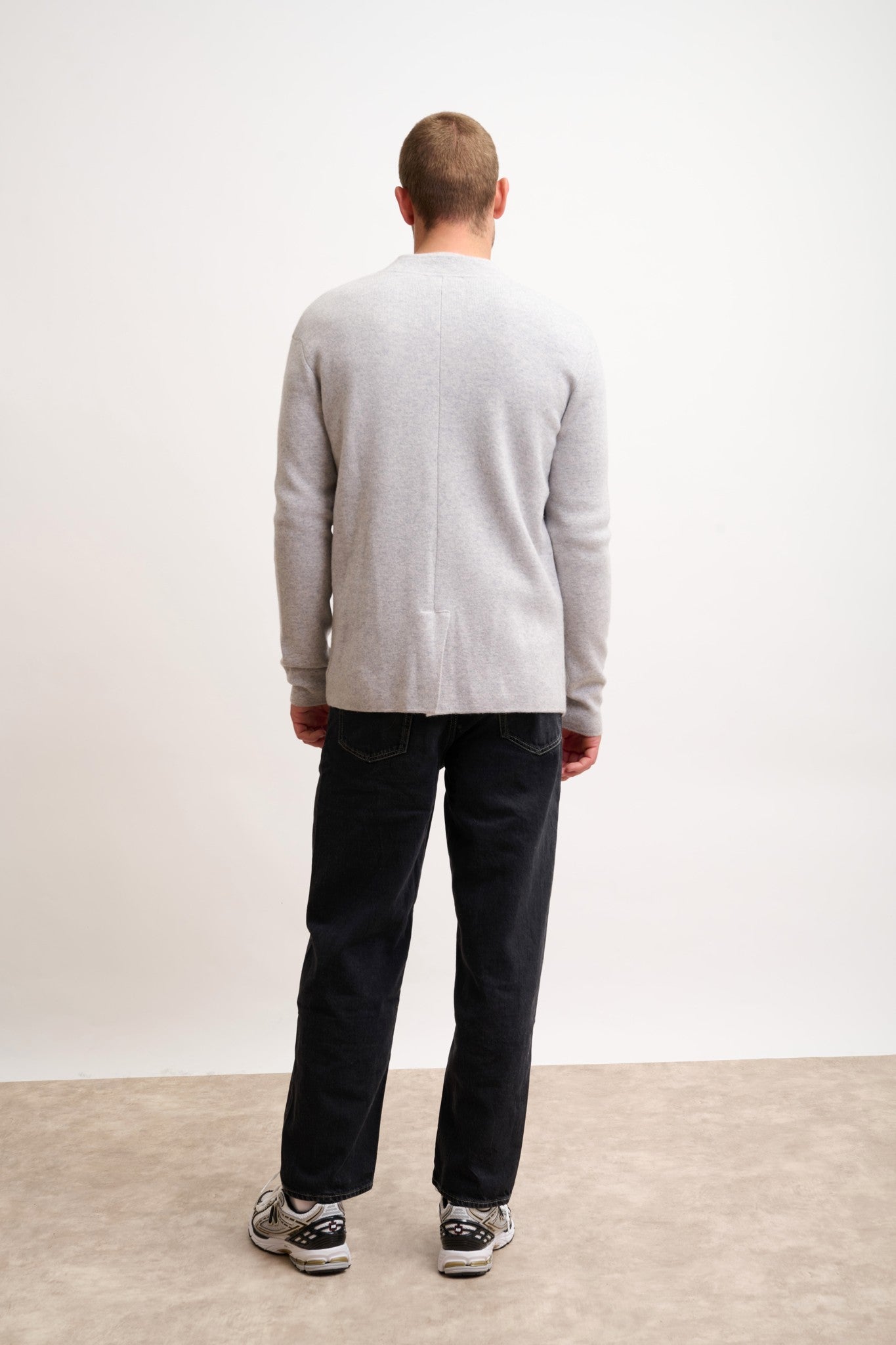 anna veste col mao gris clair chiné