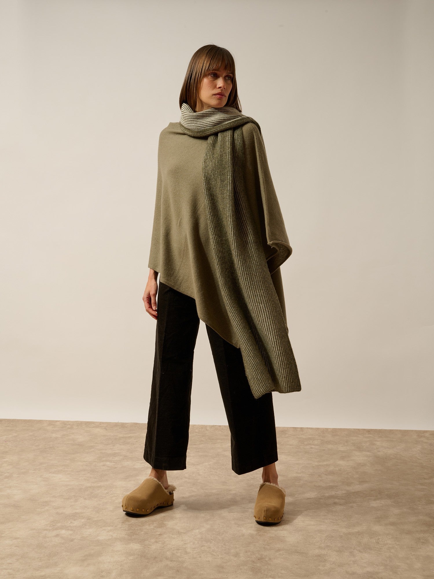 antonio écharpe 4 fils army chiné_ivoire