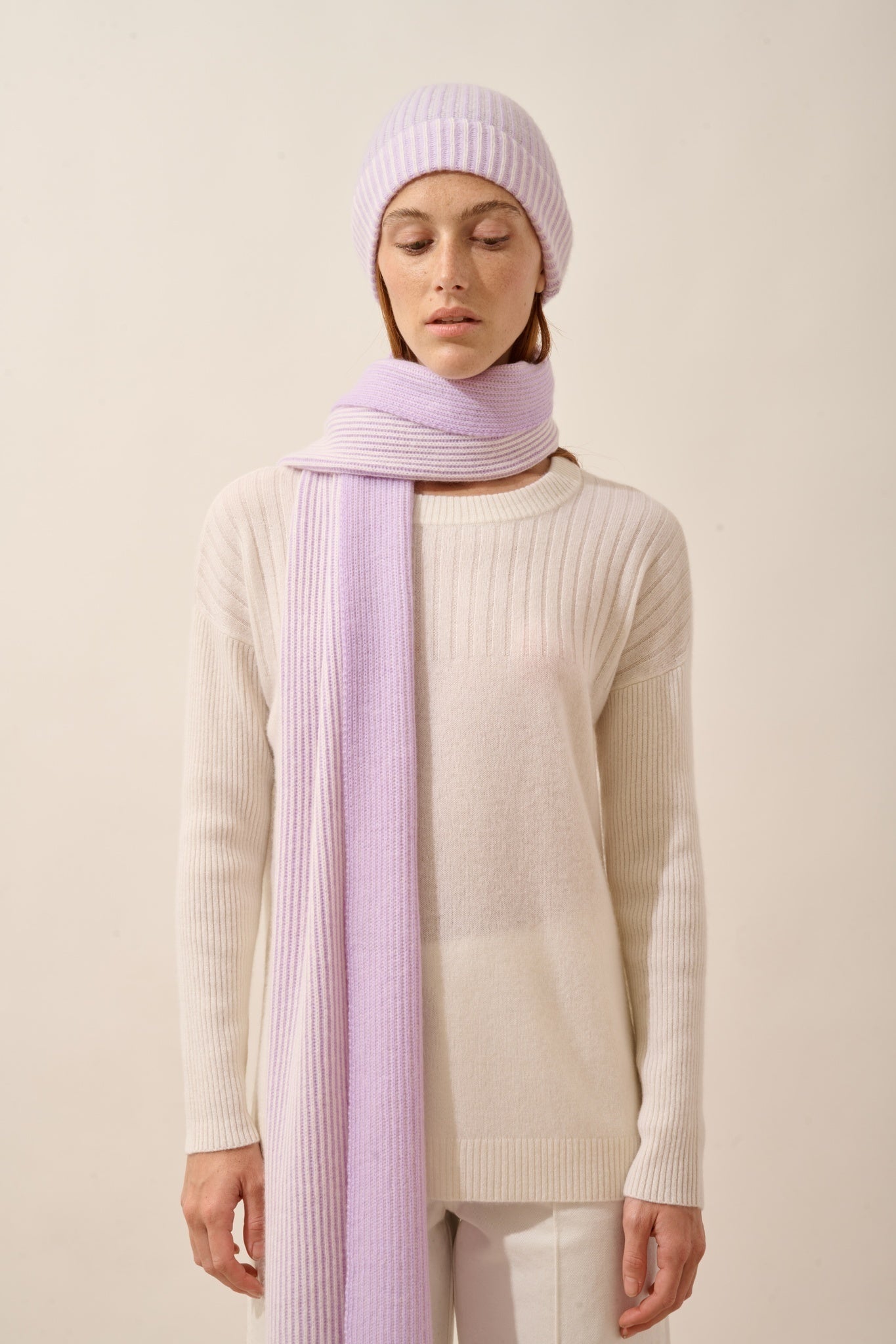 ANTONIO écharpe 4 fils mauve_neige