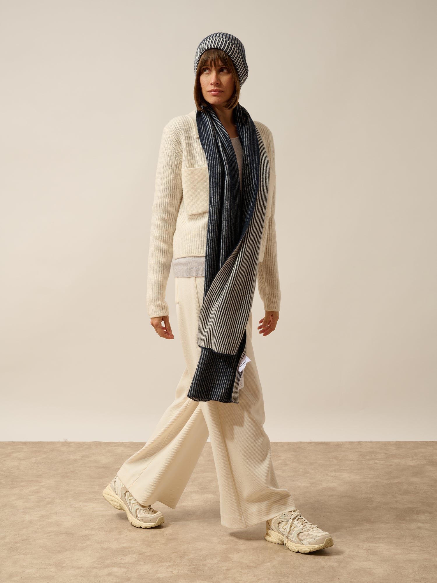 ANTONIO écharpe 4 fils navy_ivoire