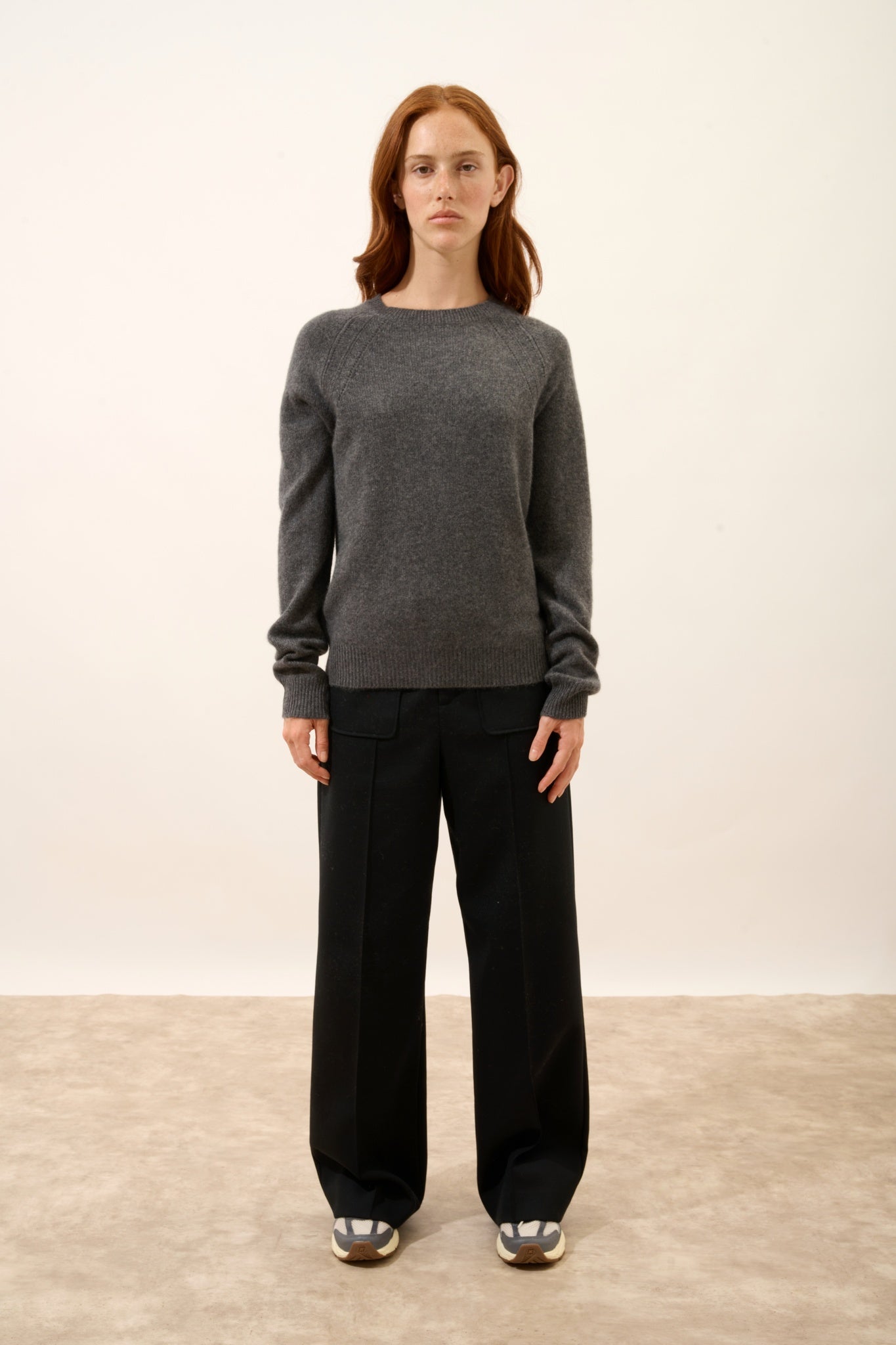 AREQUIPA pull col rond anthracite chiné