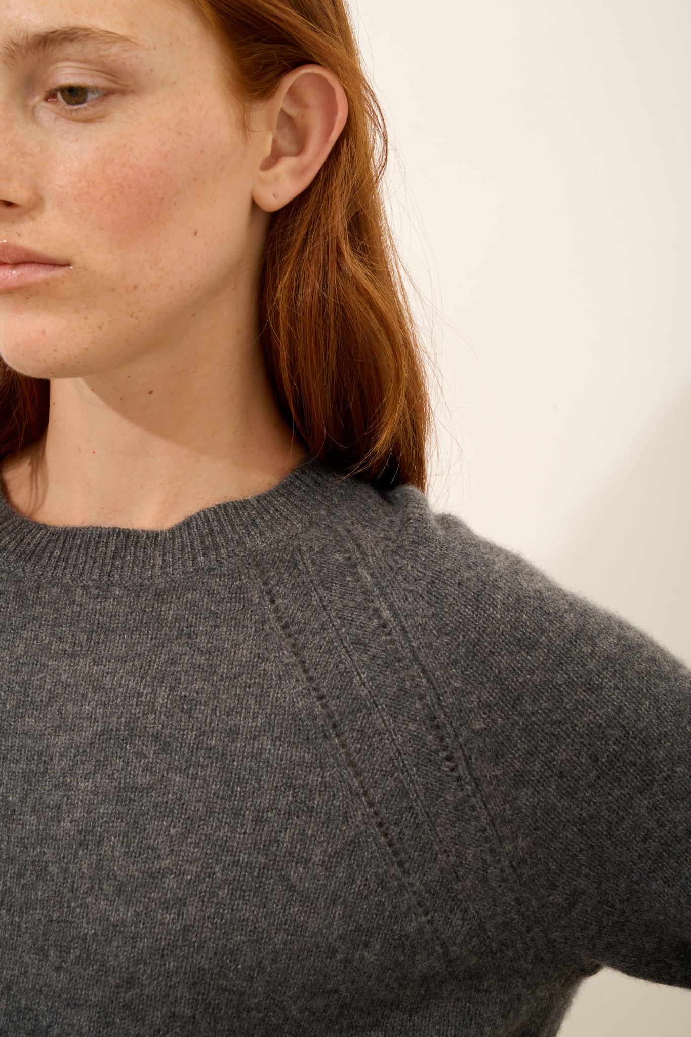 AREQUIPA pull col rond anthracite chiné